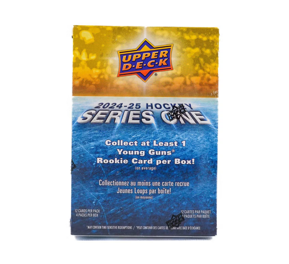 Upper Deck 2024-25 Serie 1 Hockey Blaster Box – 48 Karten, 4 Packs, Mit Young Guns Rookies, UD Canvas Und Dazzlers Upper Deck 2024-25 Serie 1 Hockey Blaster Box – 48 Karten, 4 Packs, Mit Young Guns Rookies, UD Canvas Und Dazzlers