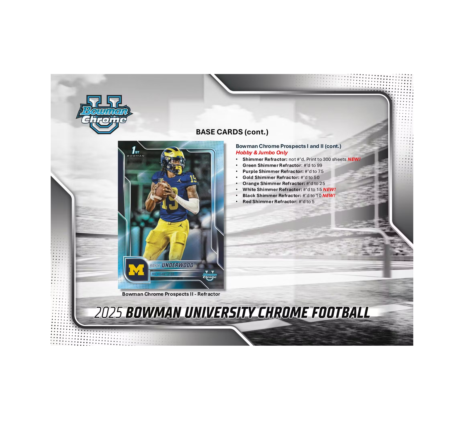 2025 Bowman University Chrome Football Breaker Delight Box