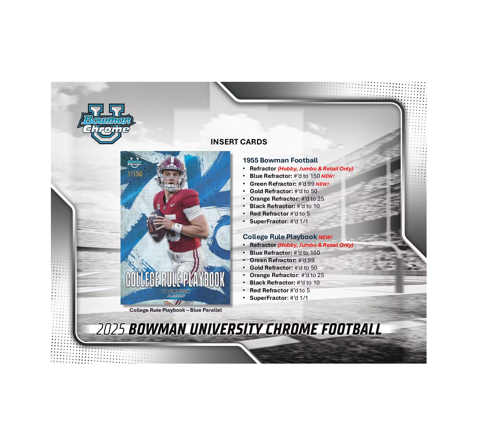 2025 Bowman University Chrome Football Breaker Delight Box