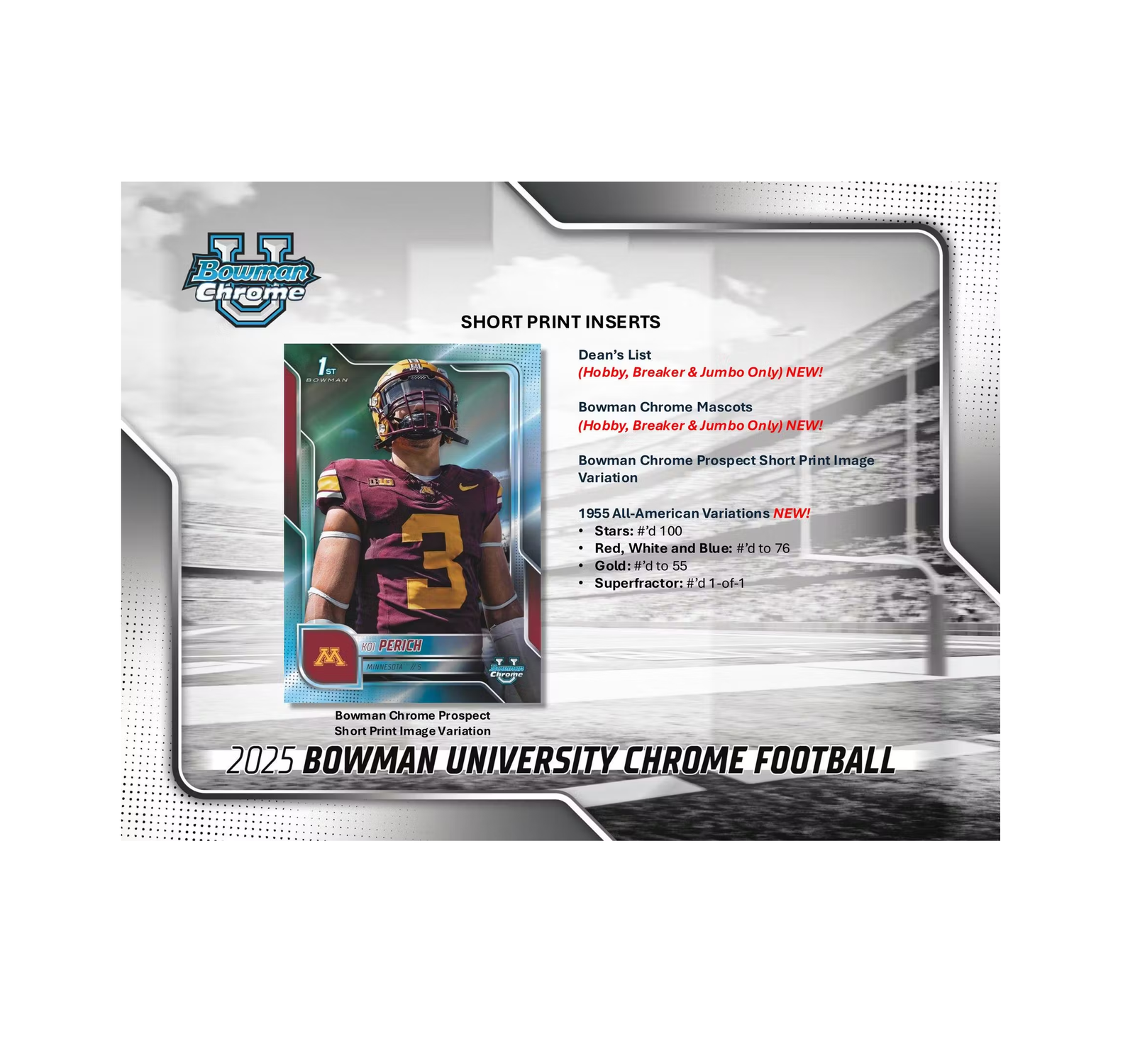2025 Bowman University Chrome Football Breaker Delight Box