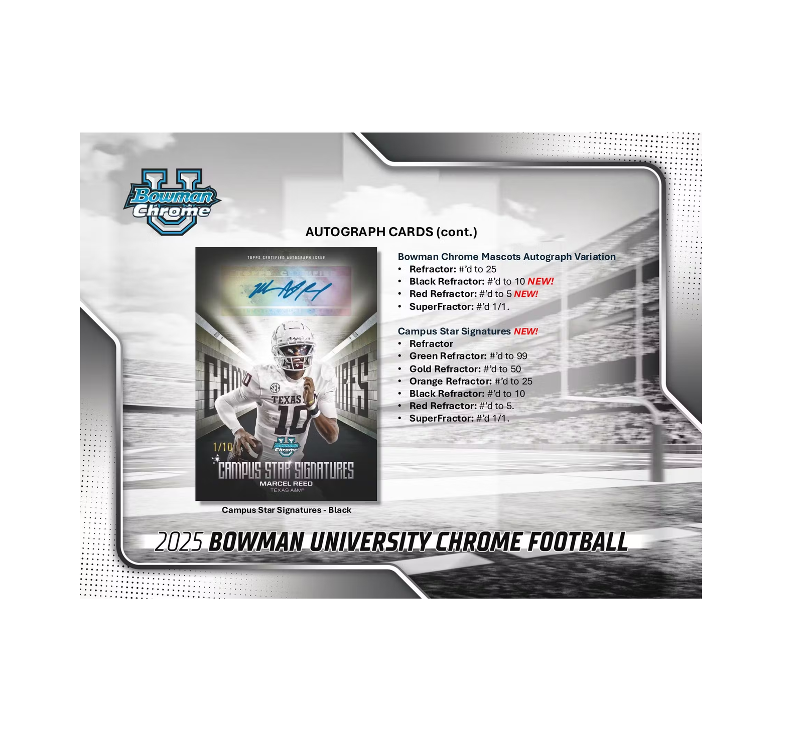 2025 Bowman University Chrome Football Breaker Delight Box