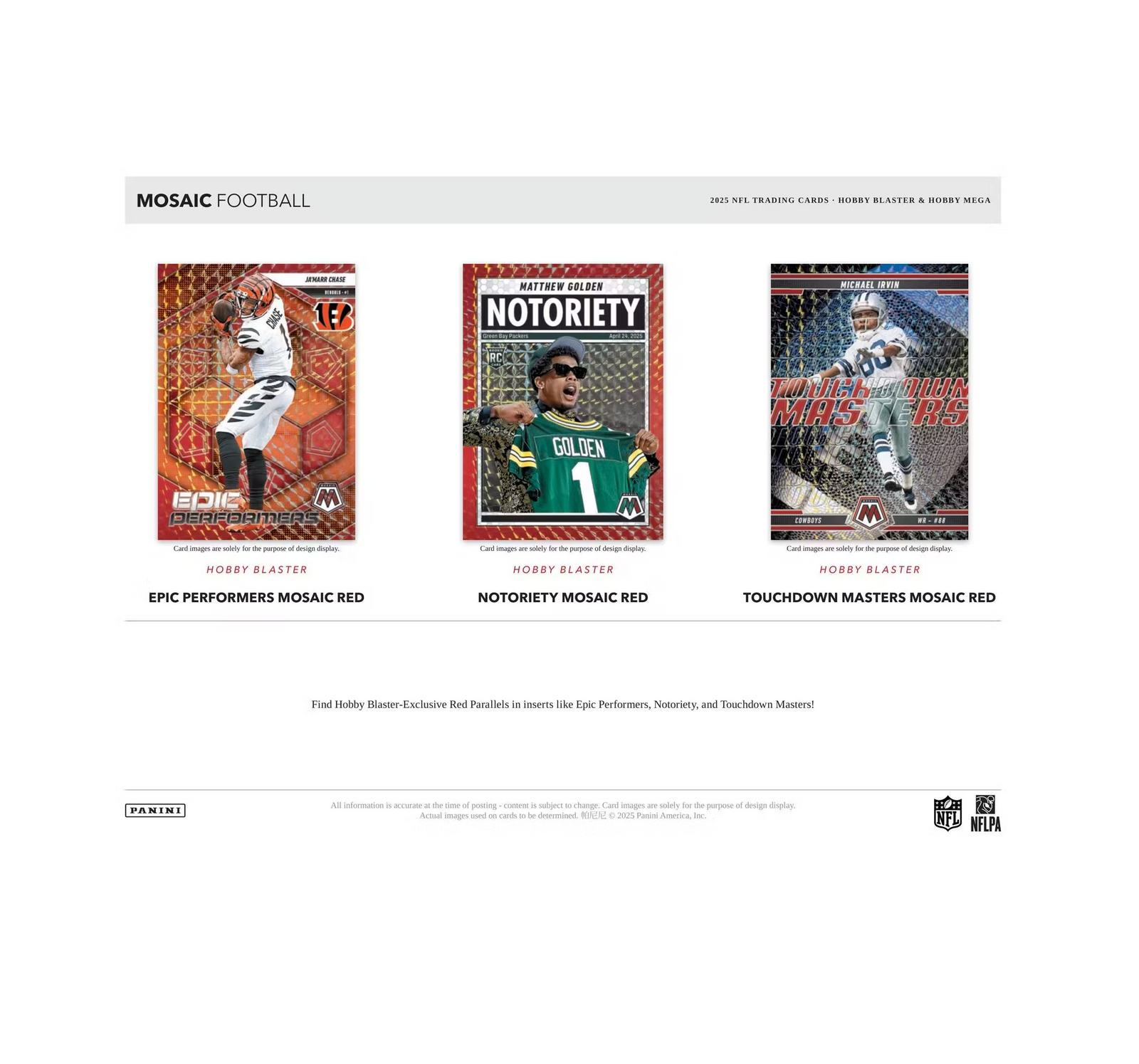 2025 Panini Mosaic Football Hobby Blaster 20-Box Case