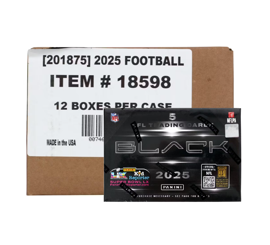 2025 Panini Black Football Hobby 12-Box Case