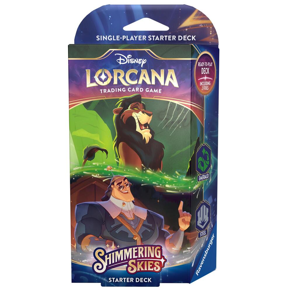 Disney Lorcana: Shimmering Skies Starter Deck (Emerald & Steel) The Awesome Card Shop Disney Lorcana: Shimmering Skies Starter Deck (Emerald & Steel) The Awesome Card Shop
