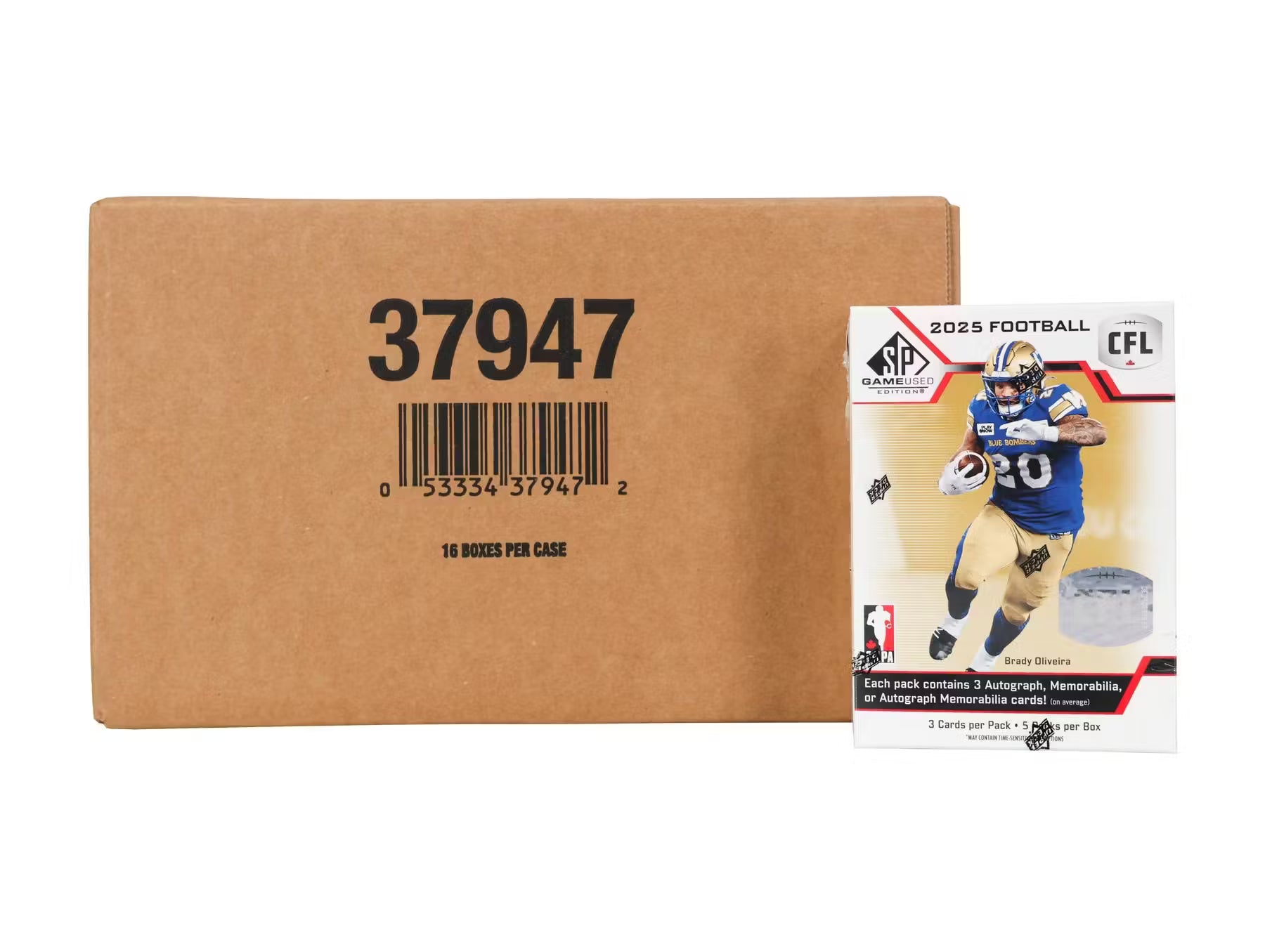 2025 Upper Deck CFL SP Game Used Football Hobby 16-Box Case