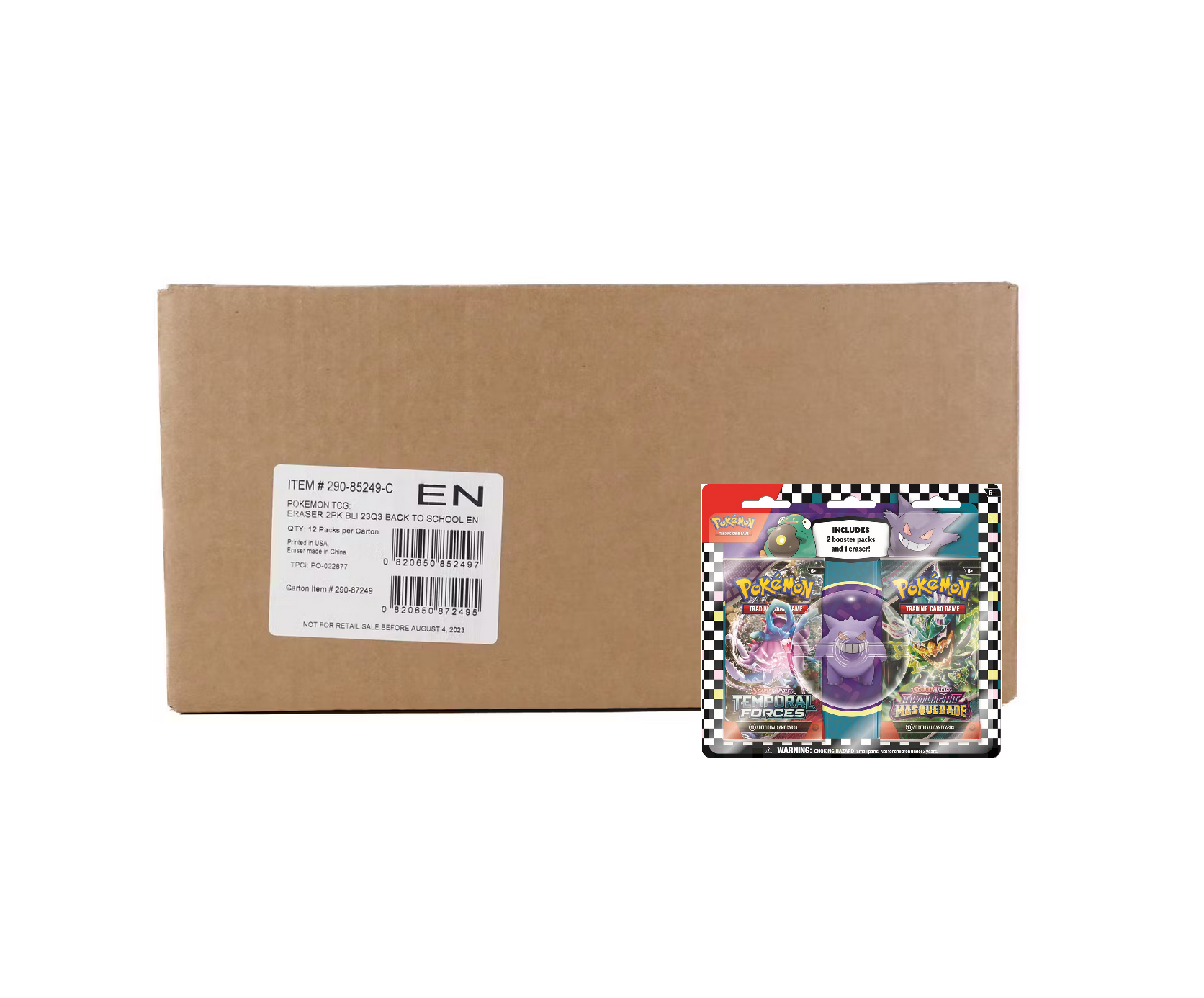 2024 Pokemon Back to School Eraser Blister 12-Box Case