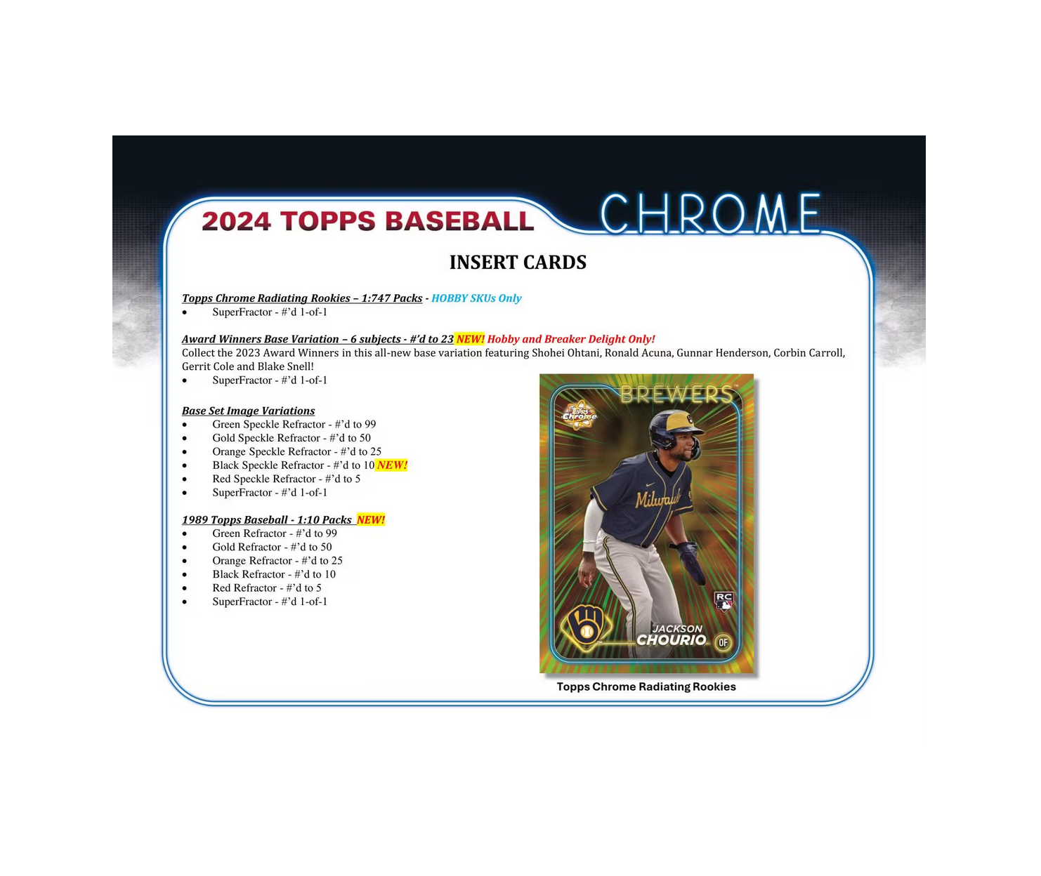 2024 Topps Chrome Baseball Hobby 12-Box Case