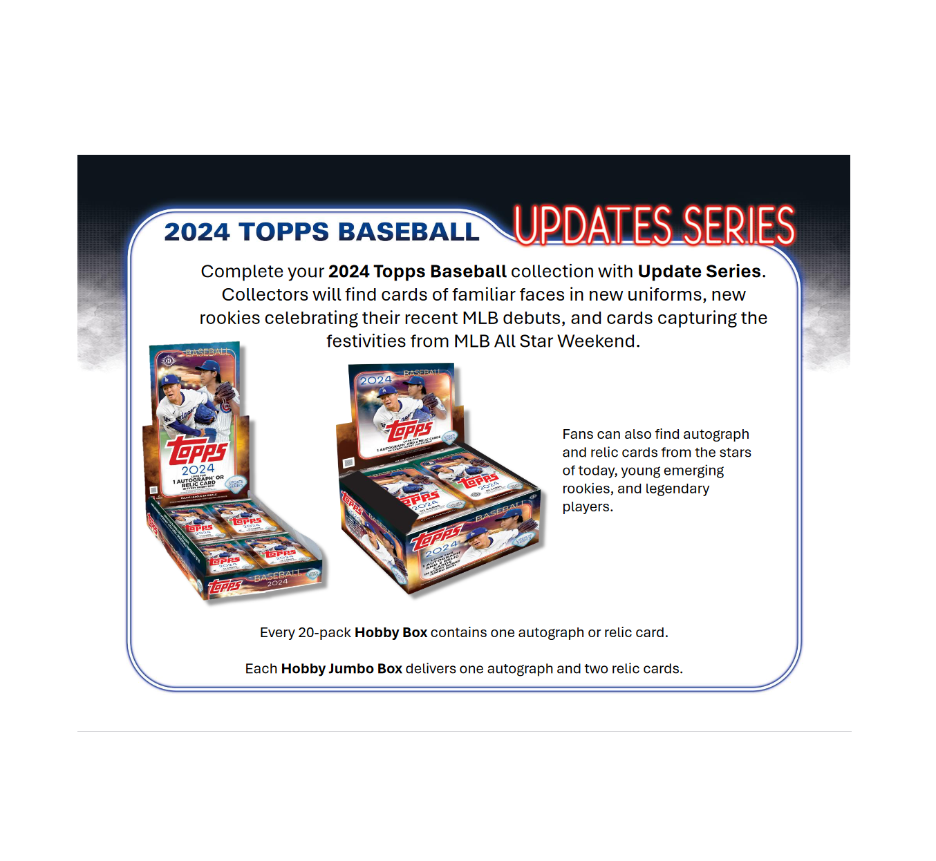 2024 Topps Update Baseball Hobby Jumbo 6-Box Case