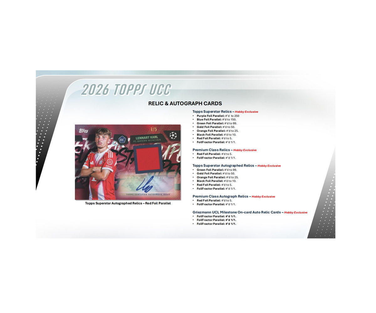 2025-26 Topps UEFA Club Competitions Soccer Hobby Box – The Awesome Card  Shop