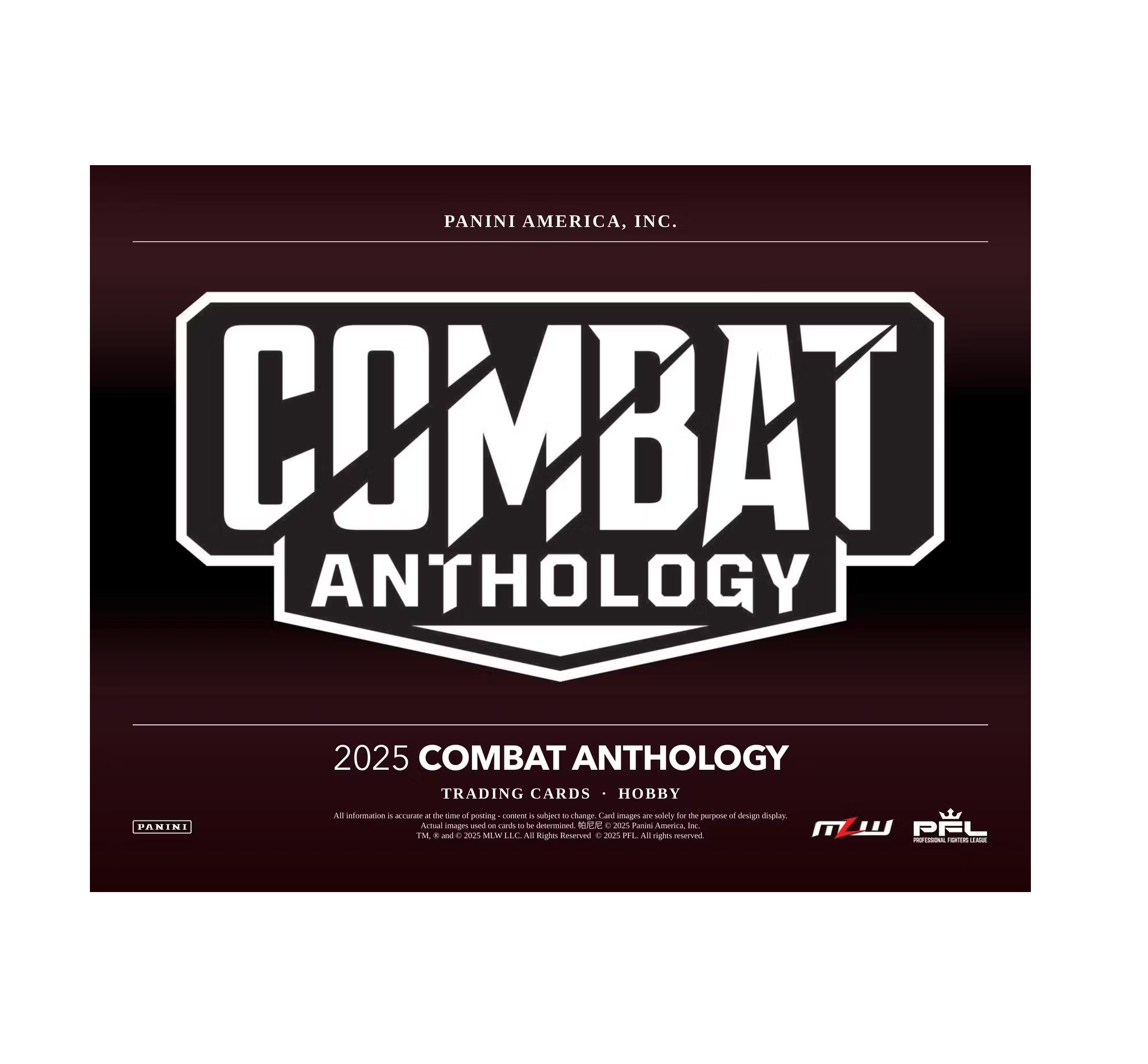 2025 Panini Combat Anthology Hobby Box