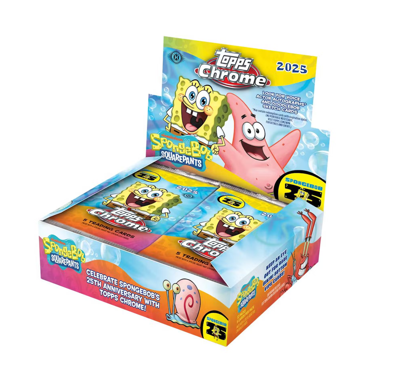 2025 Topps Chrome Spongebob Squarepants 25th Anniversary Hobby 12-Box Case