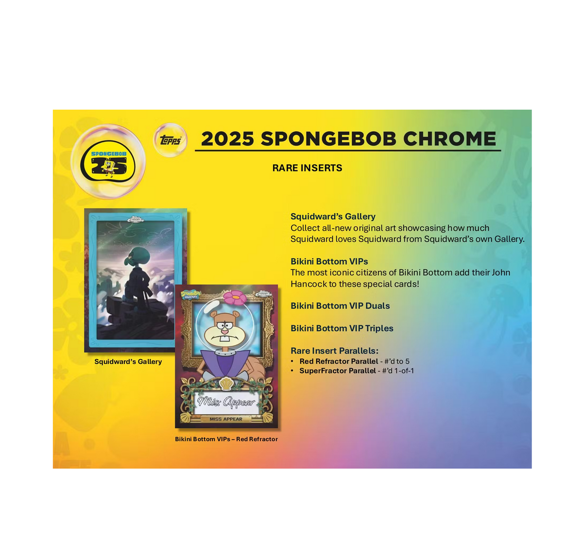 rare spongebob cards 2025 Topps Chrome SpongeBob 25th Anniversary Blaster Box