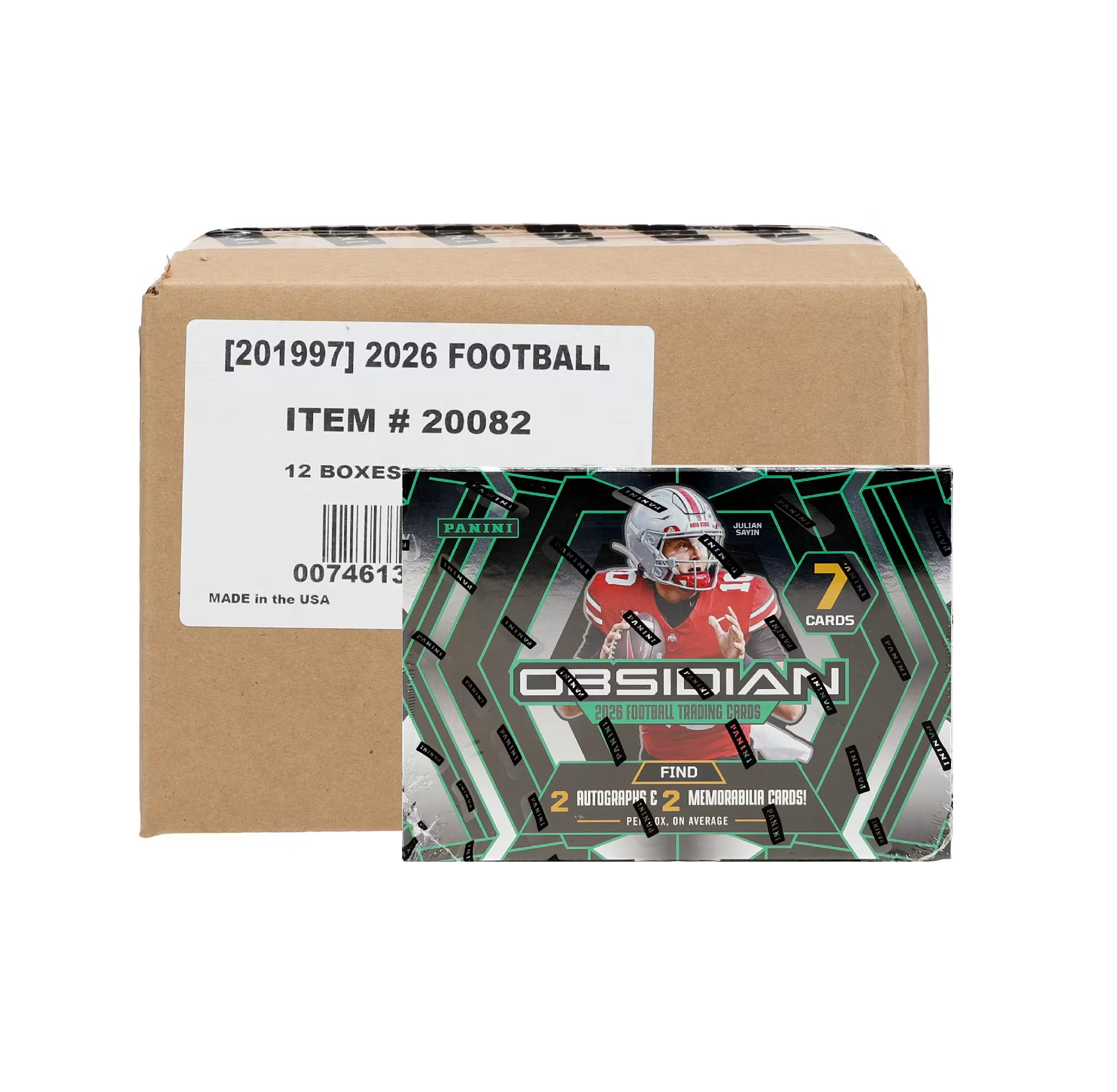 2026 Panini Obsidian Football Hobby 12-Box Case