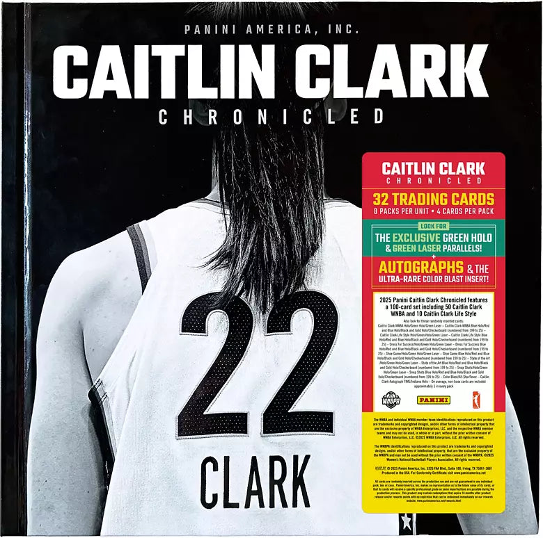 2025 Panini Caitlin Clark Chronicled Basketball Trading Card Collection and Keepsake (Green parallels!)