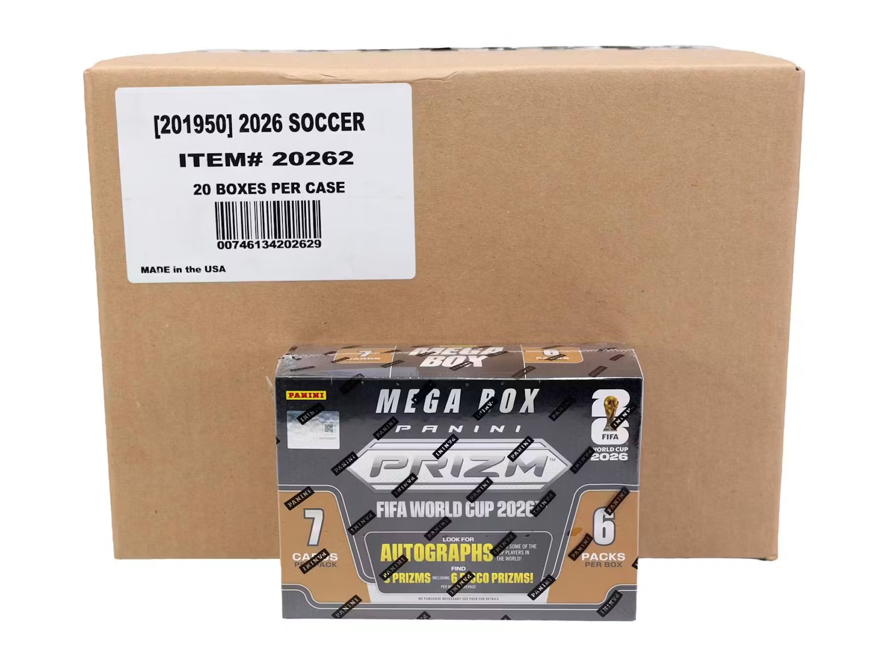 2026 Panini Prizm FIFA World Cup Soccer Mega Hobby 20-Box Case