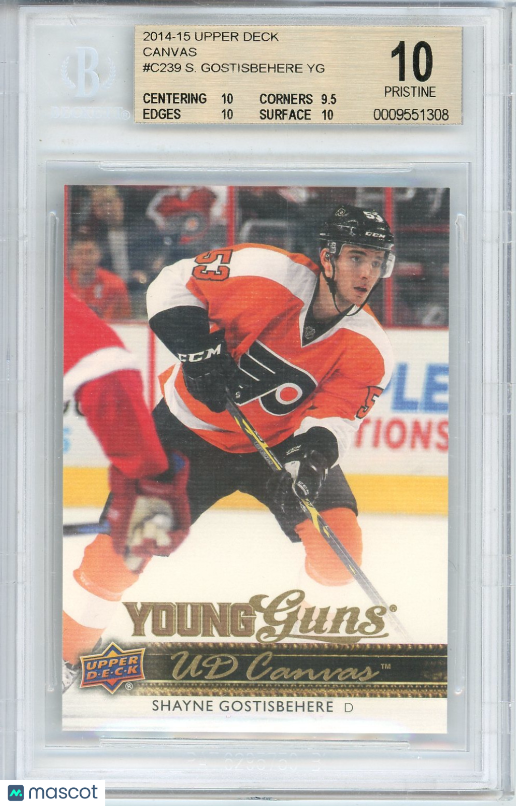 2014 Upper Deck Canvas Shayne Gostisbehere YG #C239 BGS 10