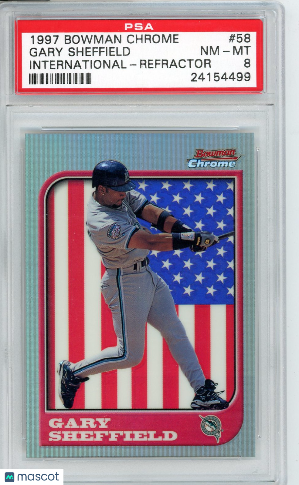 1997 Bowman Chrome International Gary Sheffield #58 PSA 8