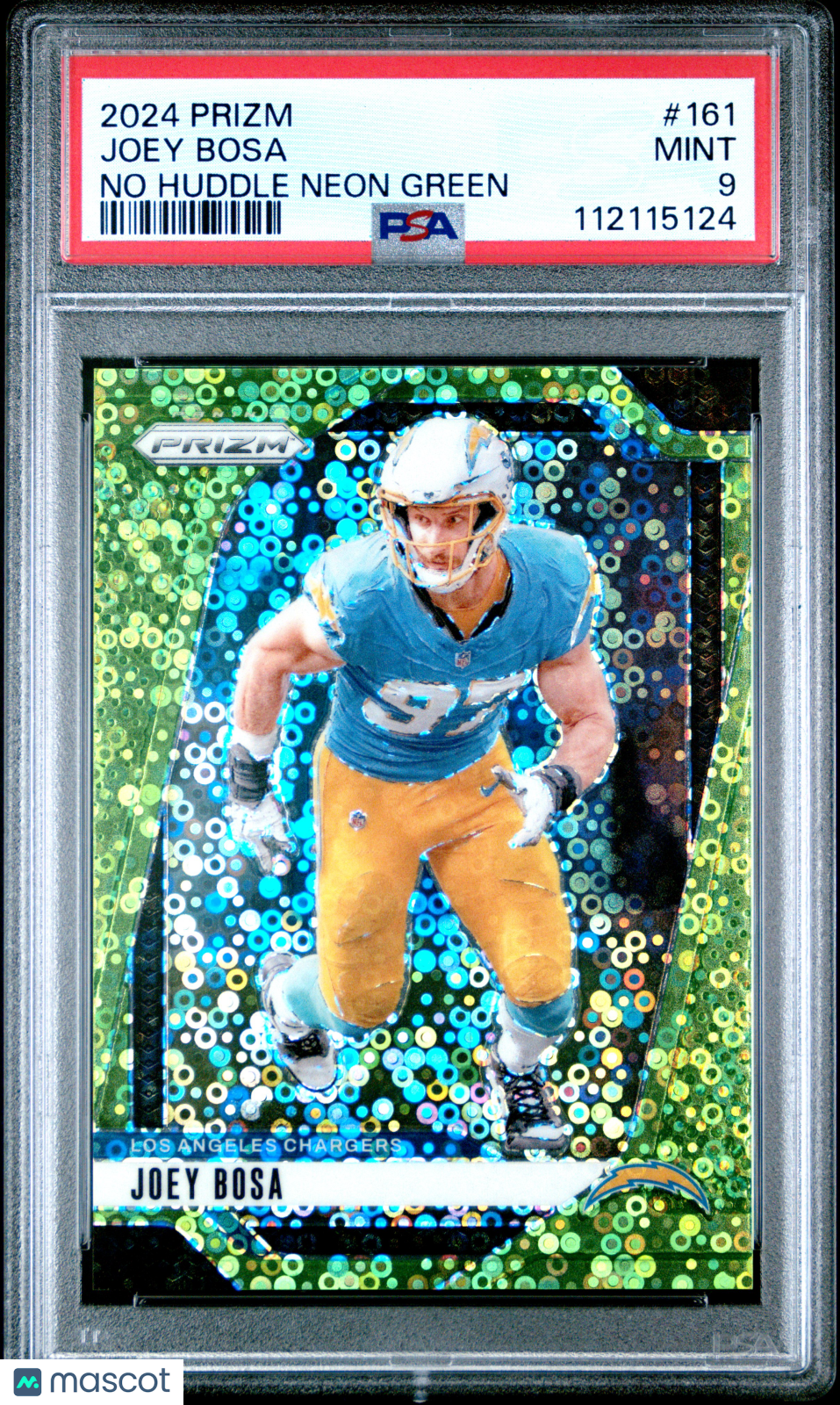 2024 Panini Prizm Joey Bosa #161 No Huddle Neon Green PSA 9