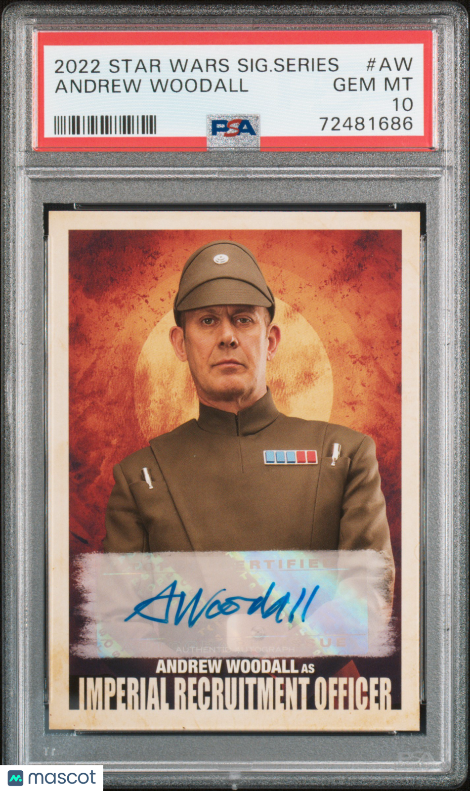 2022 Topps Star Wars Signature Series Andrew Woodall #AW PSA 10