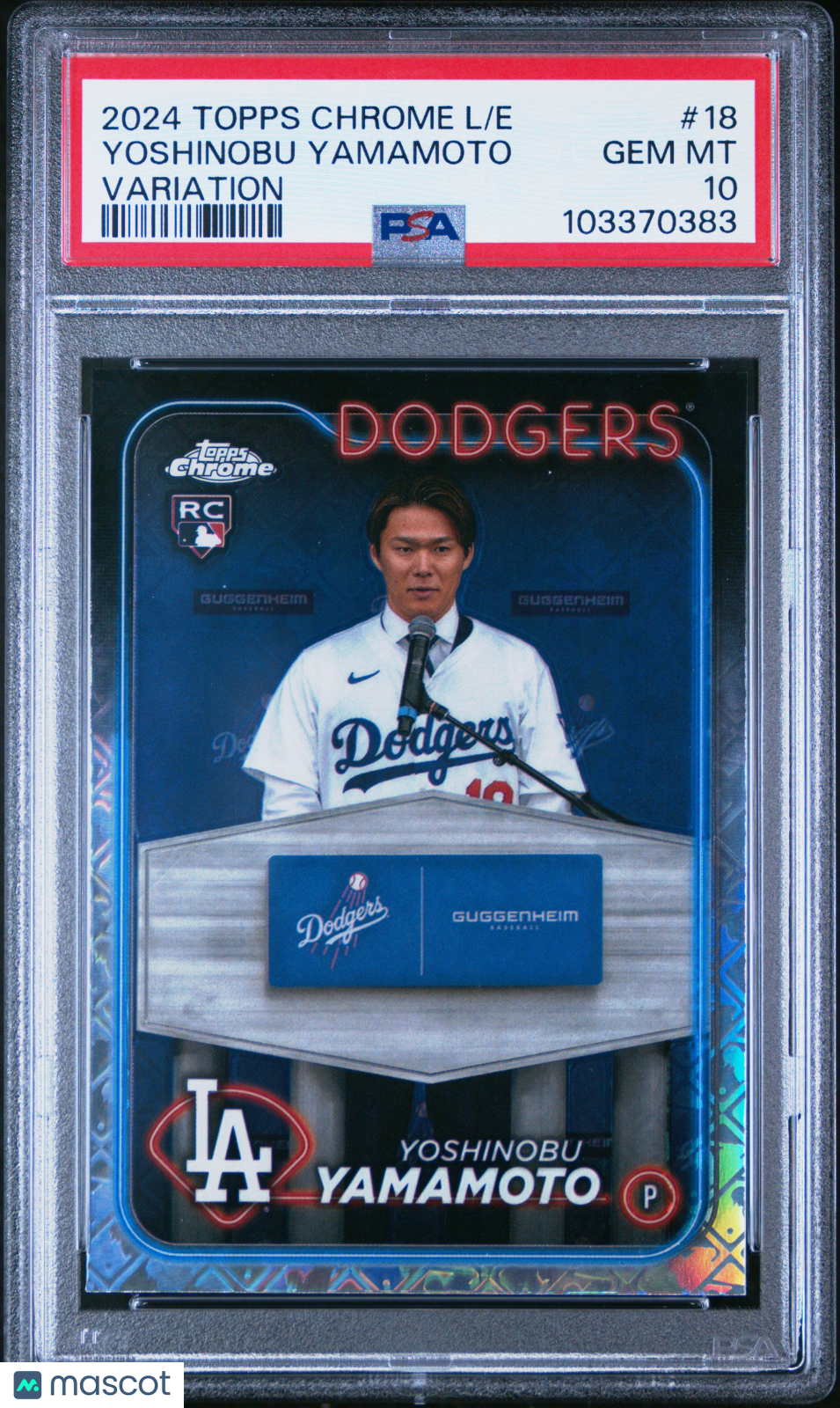 2024 Topps Chrome Logofractor Edition Yoshinobu Yamamoto #18 PSA 10