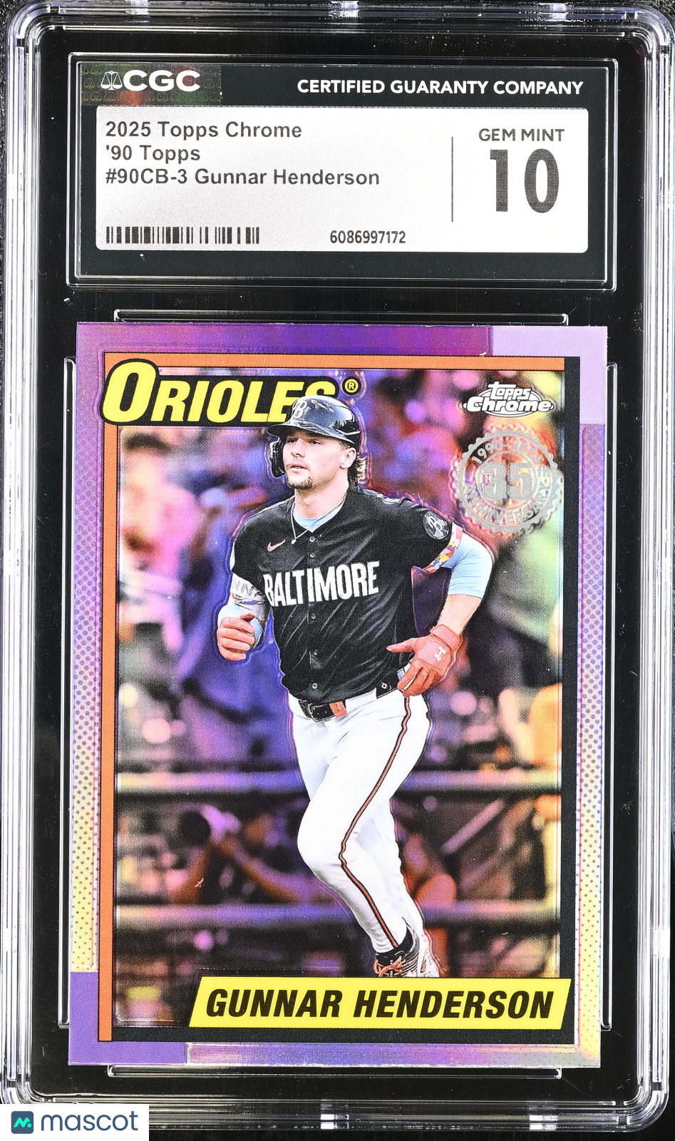 2025 Topps Chrome Gunnar Henderson #90CB-3 '90 Topps CGC 10