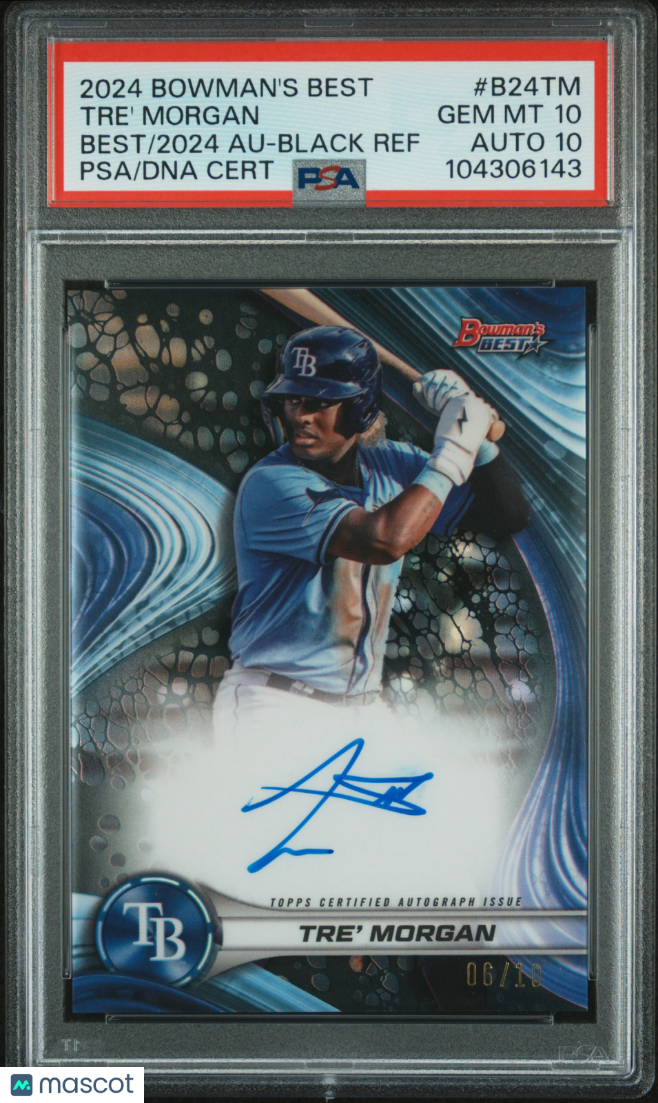 2024 Bowman's Best Best Of 2024 Autographs Tre' Morgan #B24TM 06/10 PSA 10