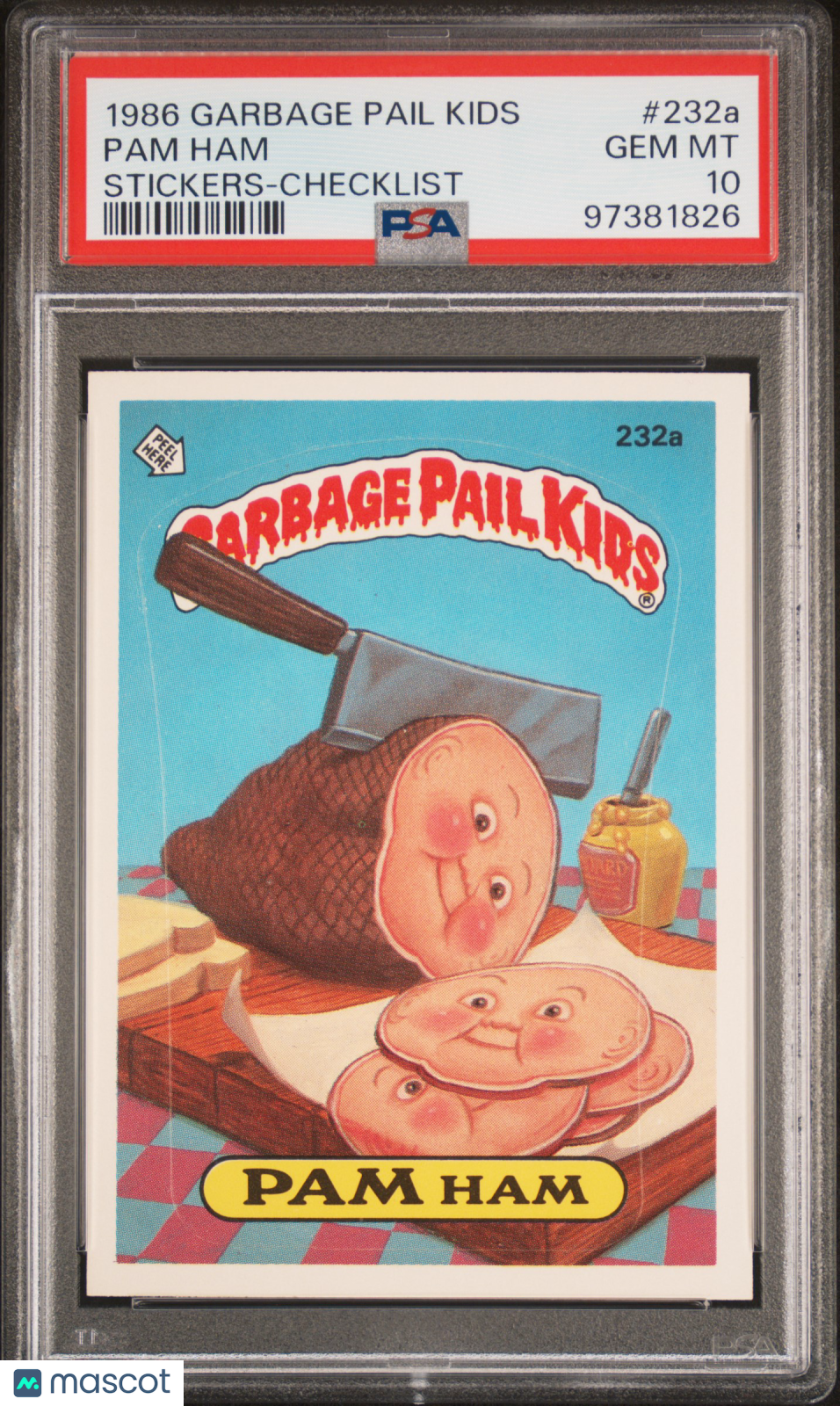 1986 Garbage Pail Kids Stickers Pam Ham #232a PSA 10