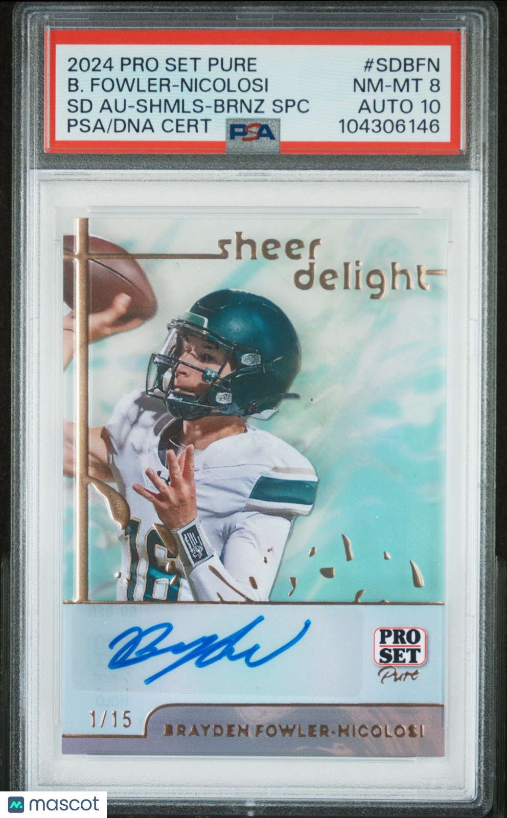 2024 Leaf Pro Set Pure Sheer Delight Auto B. Fowler-Nicolosi #SDBFN 1/15 PSA 8