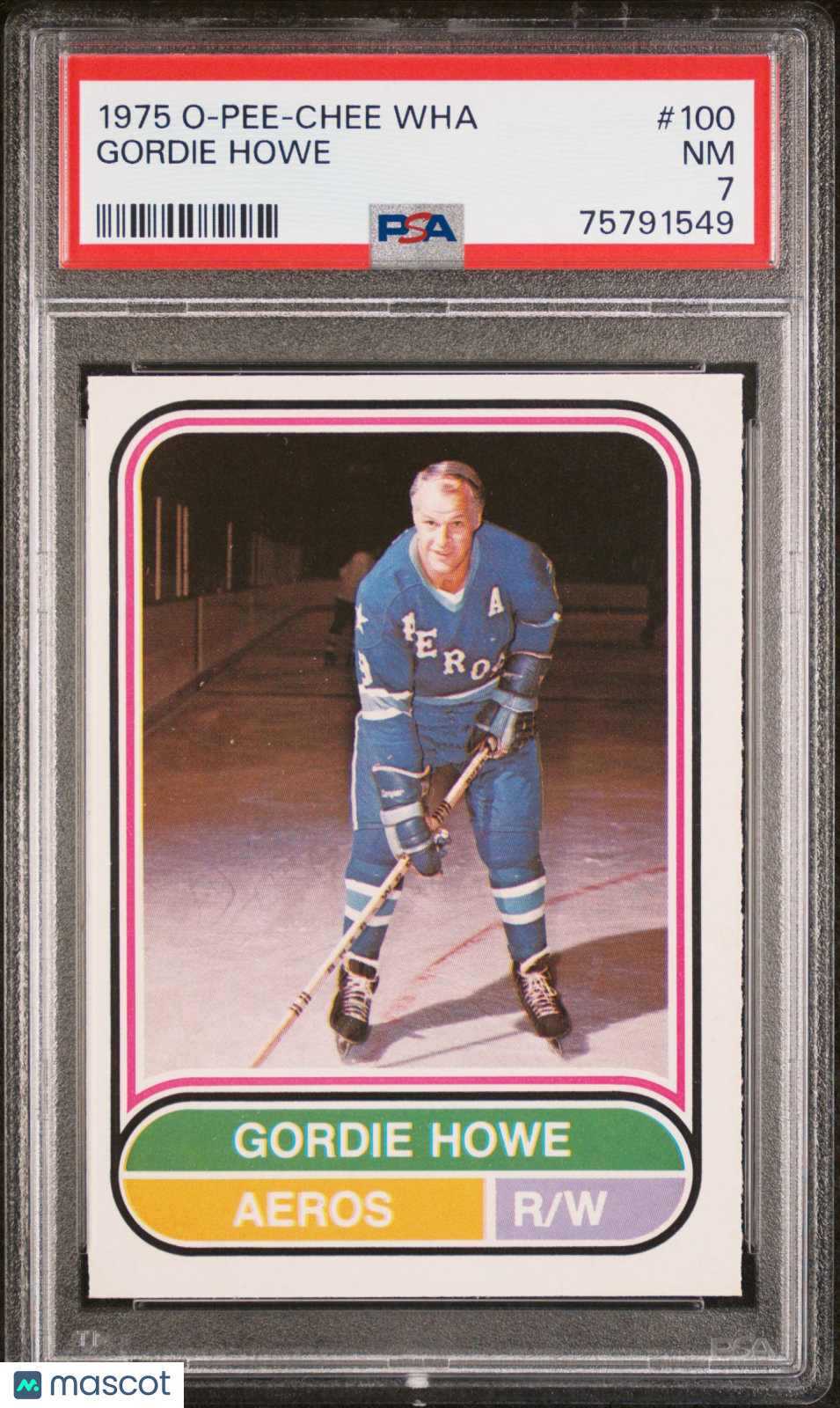 1975 O-Pee-Chee Wha Gordie Howe #100 PSA 7