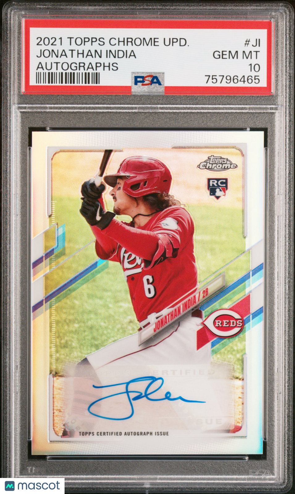2021 Topps Chrome Update Autographs Jonathan India #JI / PSA 10