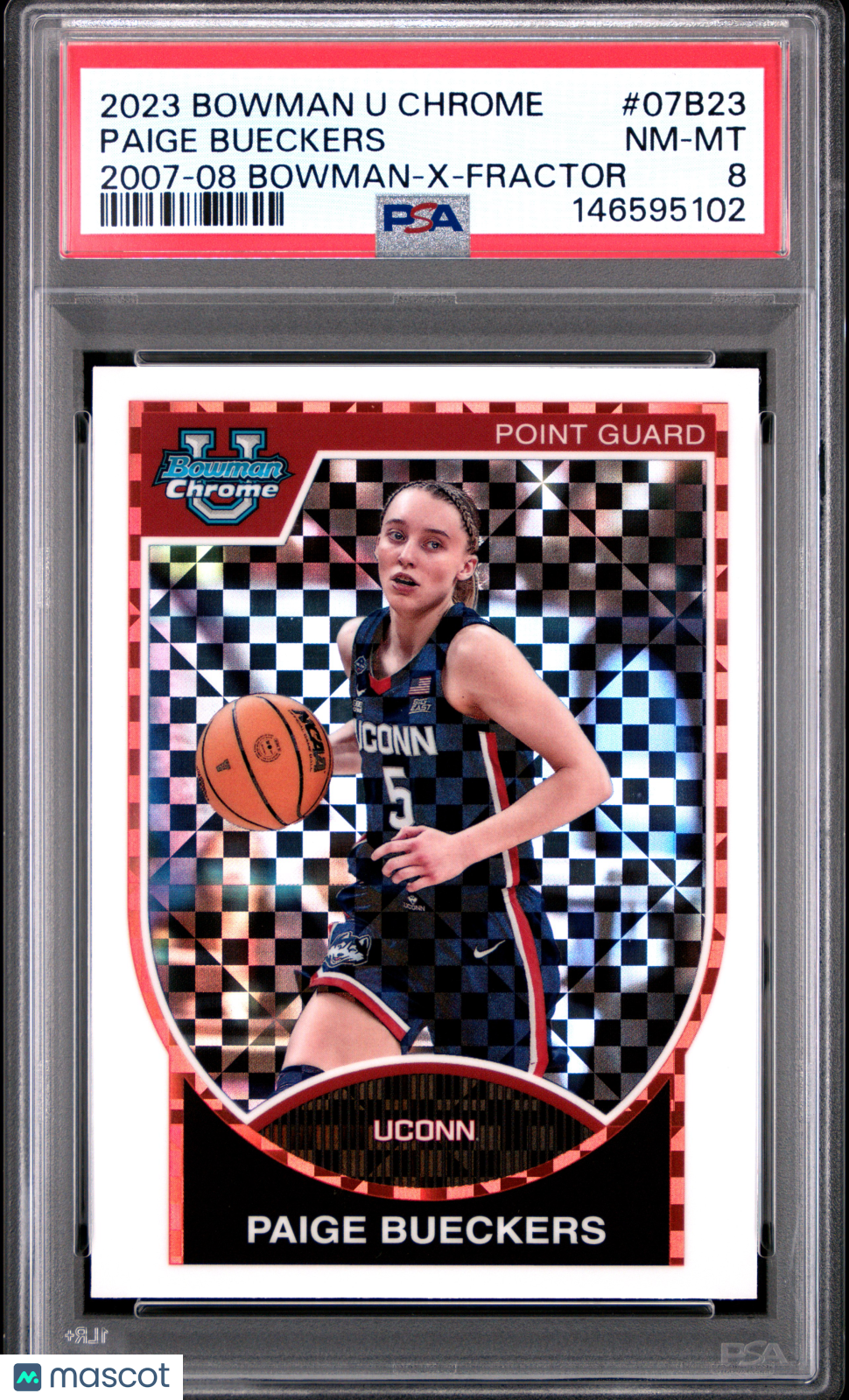 2023 Bowman University Chrome 2007-08 Paige Bueckers #07B23 X Fractor PSA 8