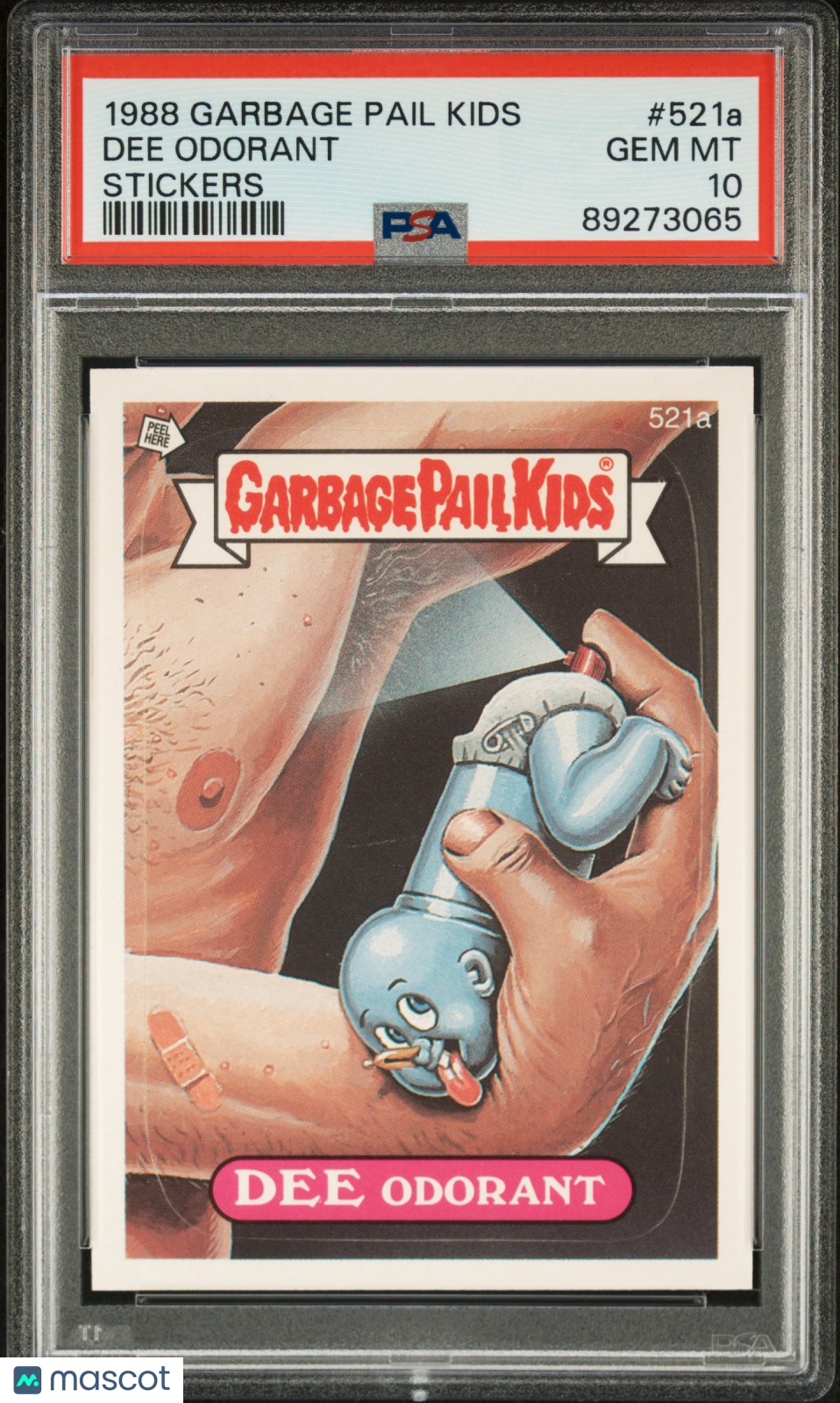 1988 Garbage Pail Kids Stickers Dee Odorant #521a PSA 10