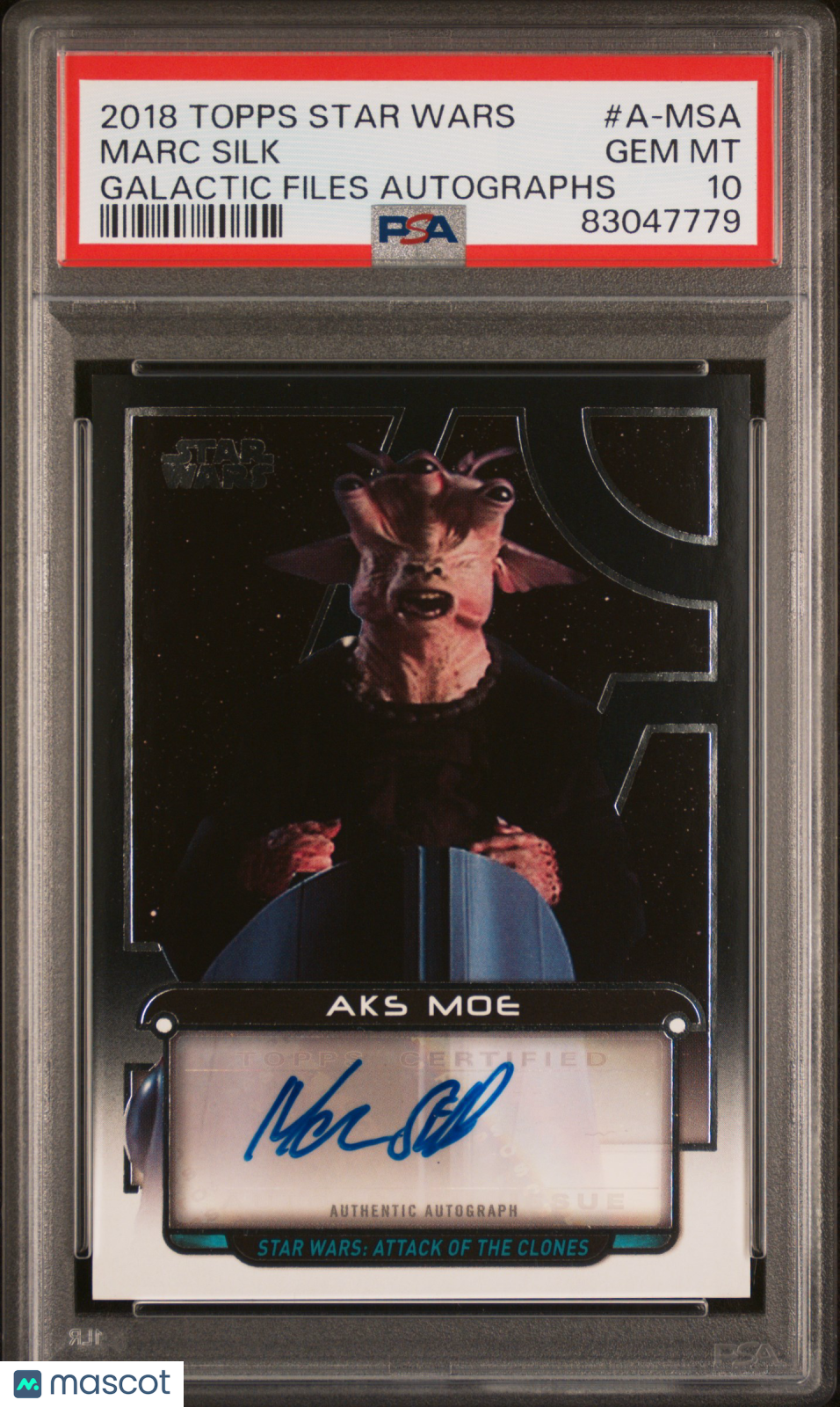 2018 Topps Star Wars Galactic Files Autographs Marc Silk #A-MSA PSA 10