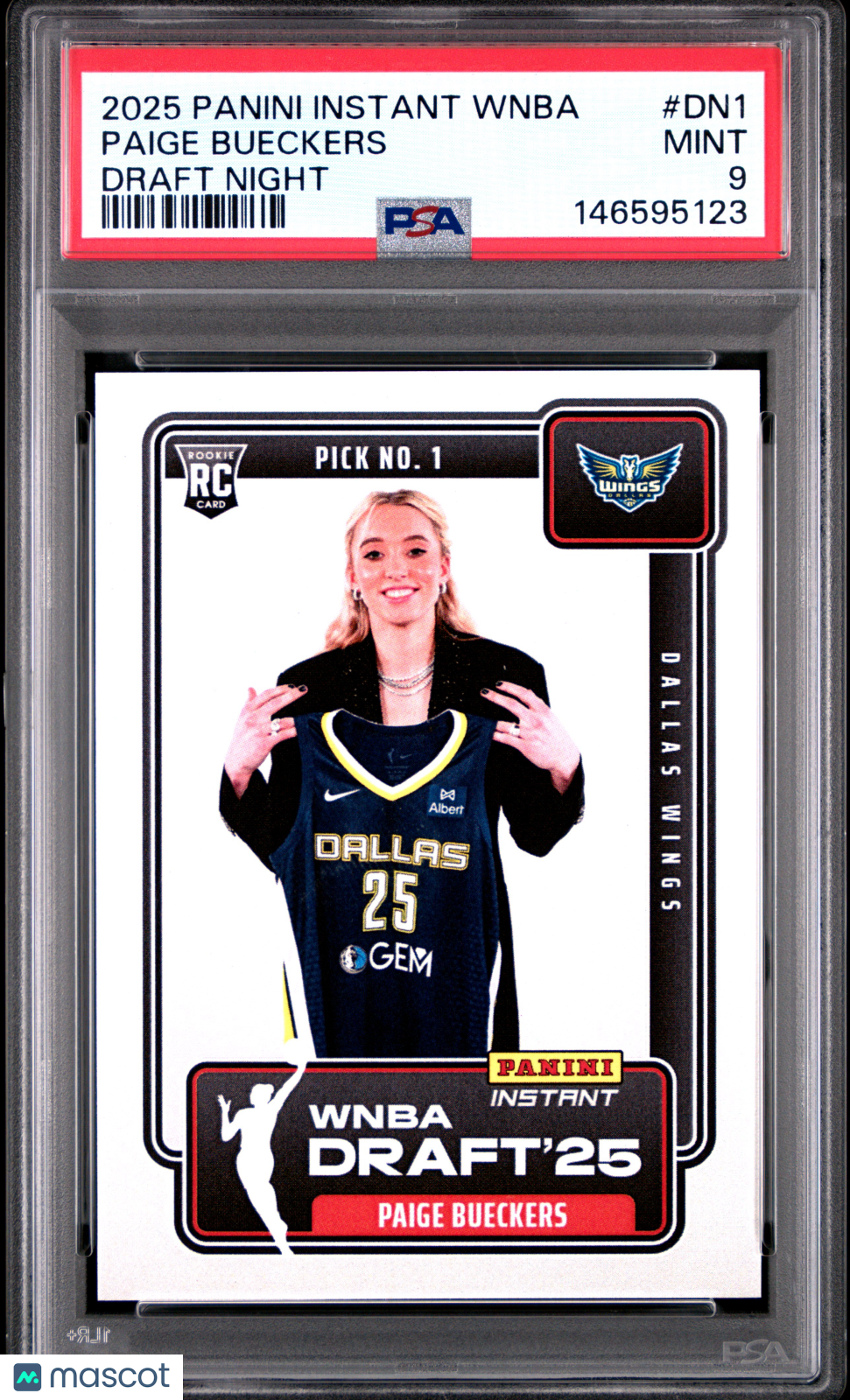 2025 Panini Instant WNBA Draft Night Paige Bueckers #DN1 PSA 9