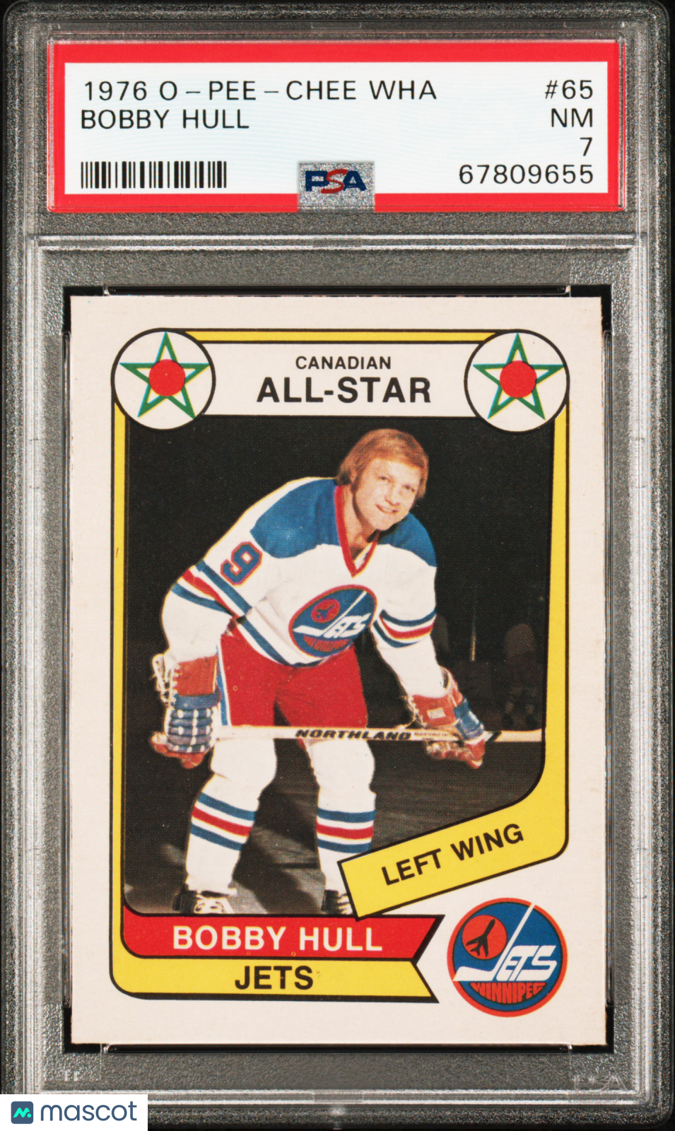 1976 O-Pee-Chee Wha Bobby Hull #65 PSA 7
