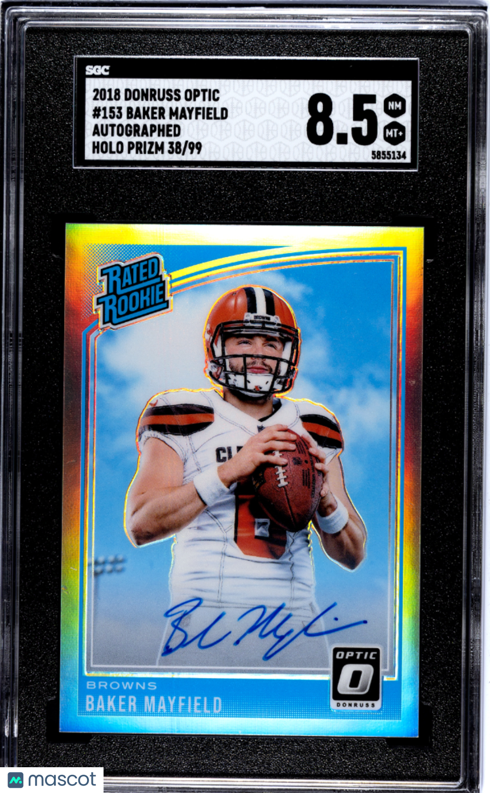 2018 Donruss Optic Baker Mayfield #153 SGC 8.5