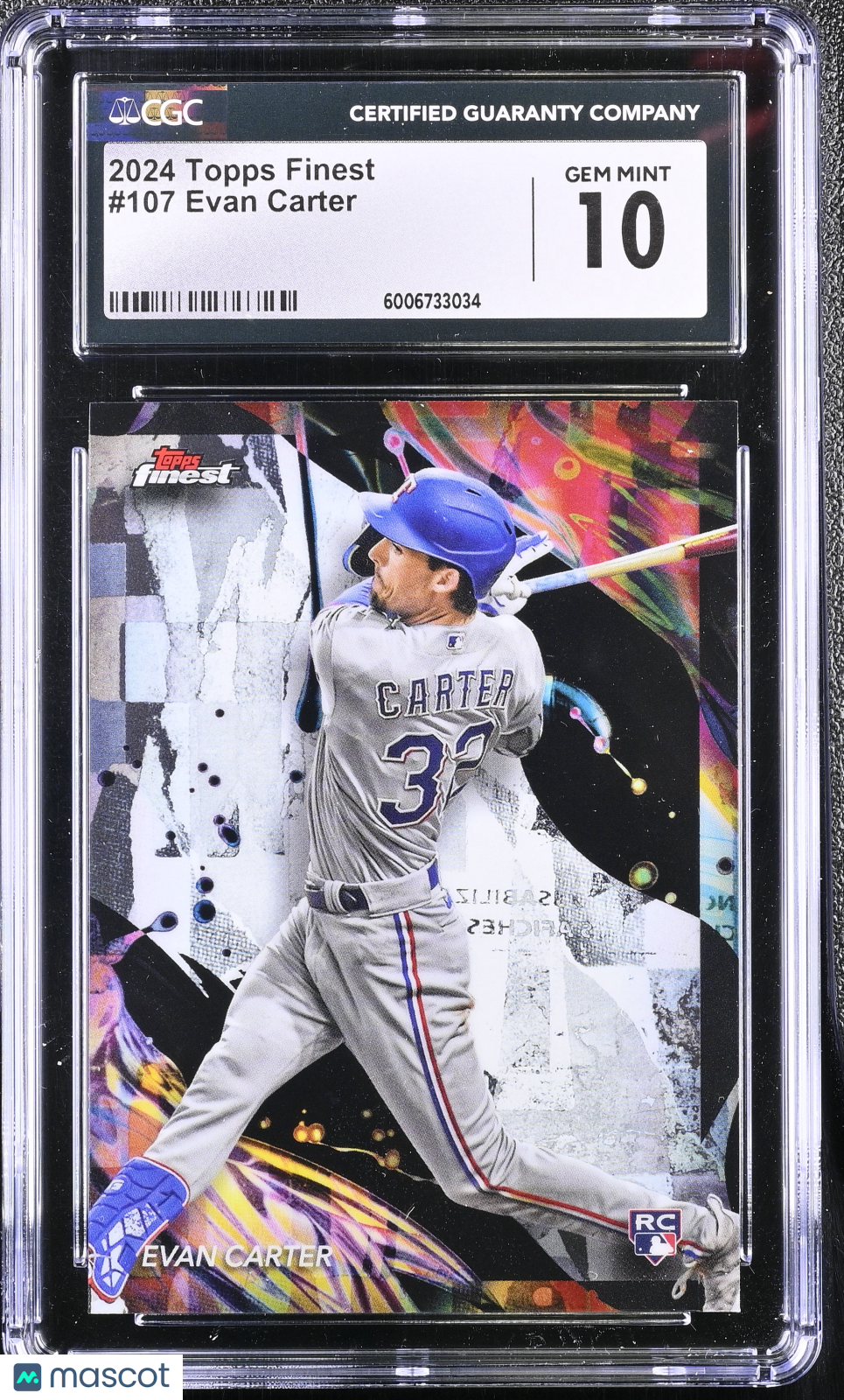 2024 Topps Finest Evan Carter #107 CGC 10