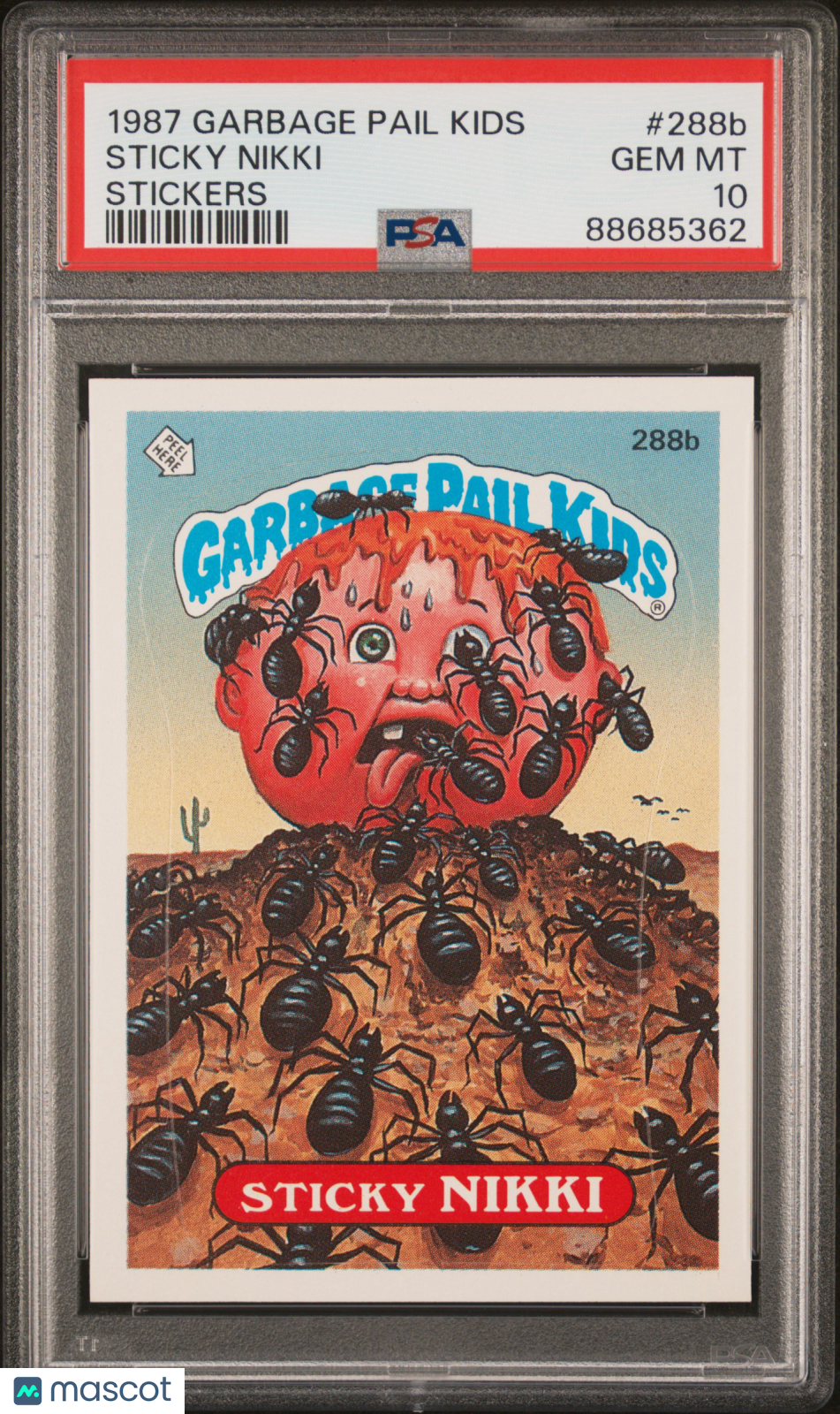 1987 Garbage Pail Kids Stickers Sticky Nikki #288b PSA 10