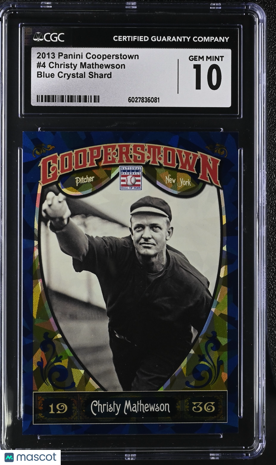 2013 Panini Cooperstown Christy Mathewson #4 CGC 10