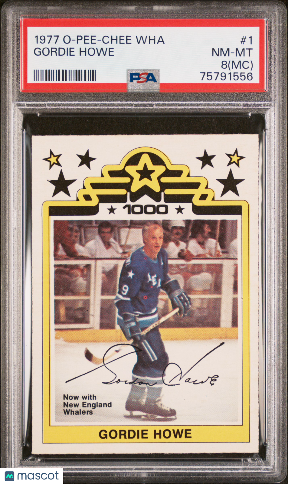1977 O-Pee-Chee Wha Gordie Howe #1 MC PSA 8