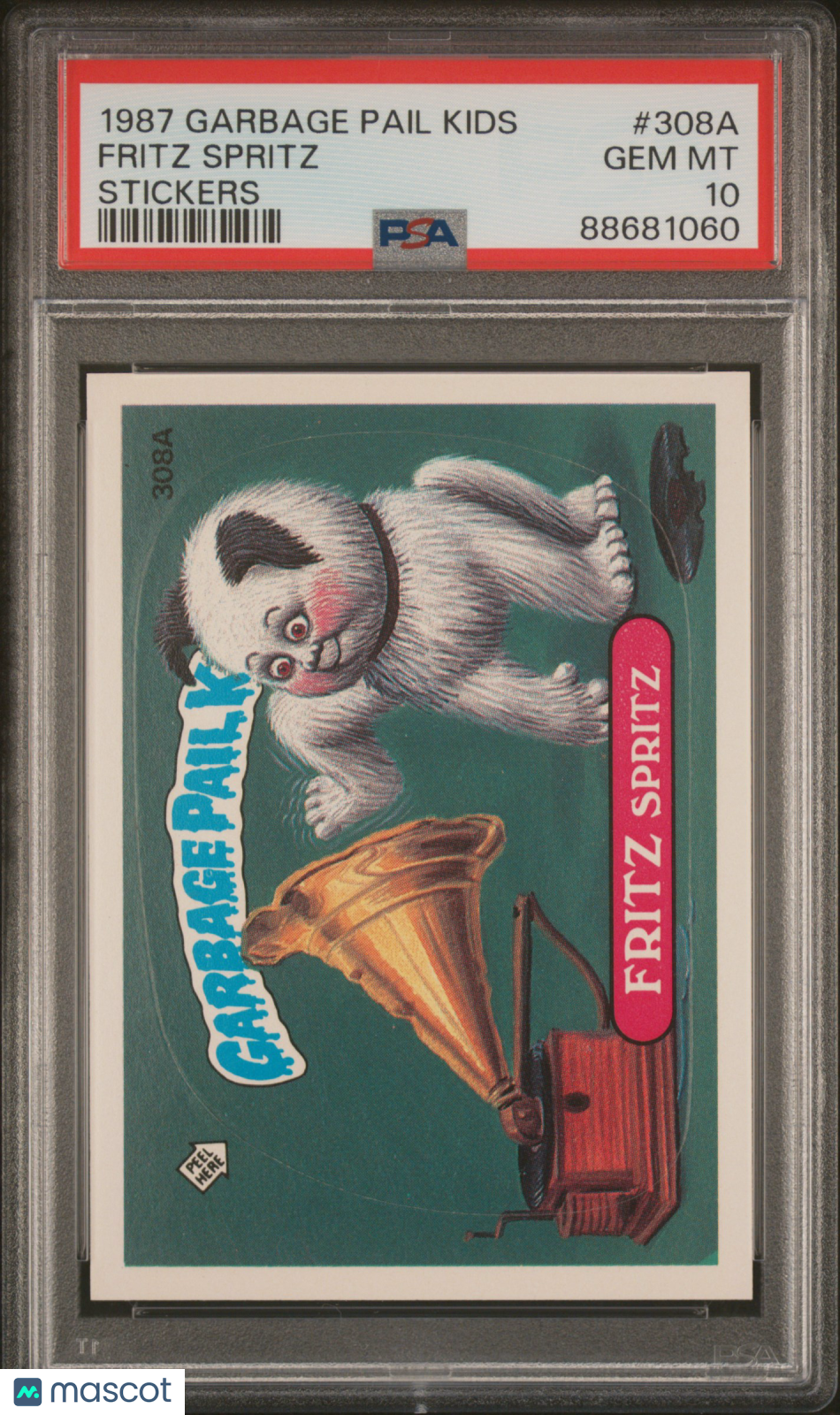 1987 Garbage Pail Kids Stickers Fritz Spritz #308A PSA 10