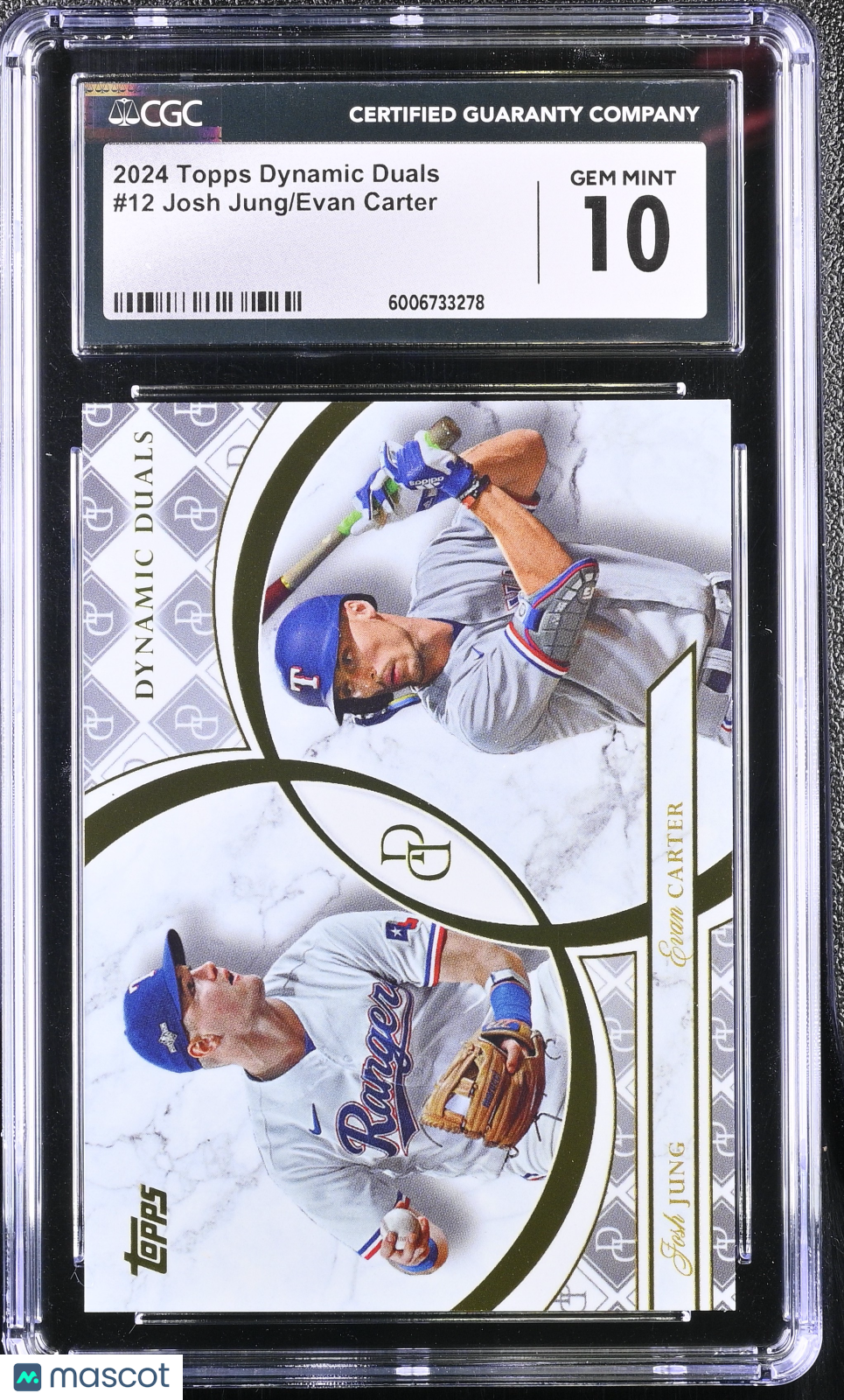 2024 Topps Dynamic Duals Josh Jung/Evan Carter #12 CGC 10