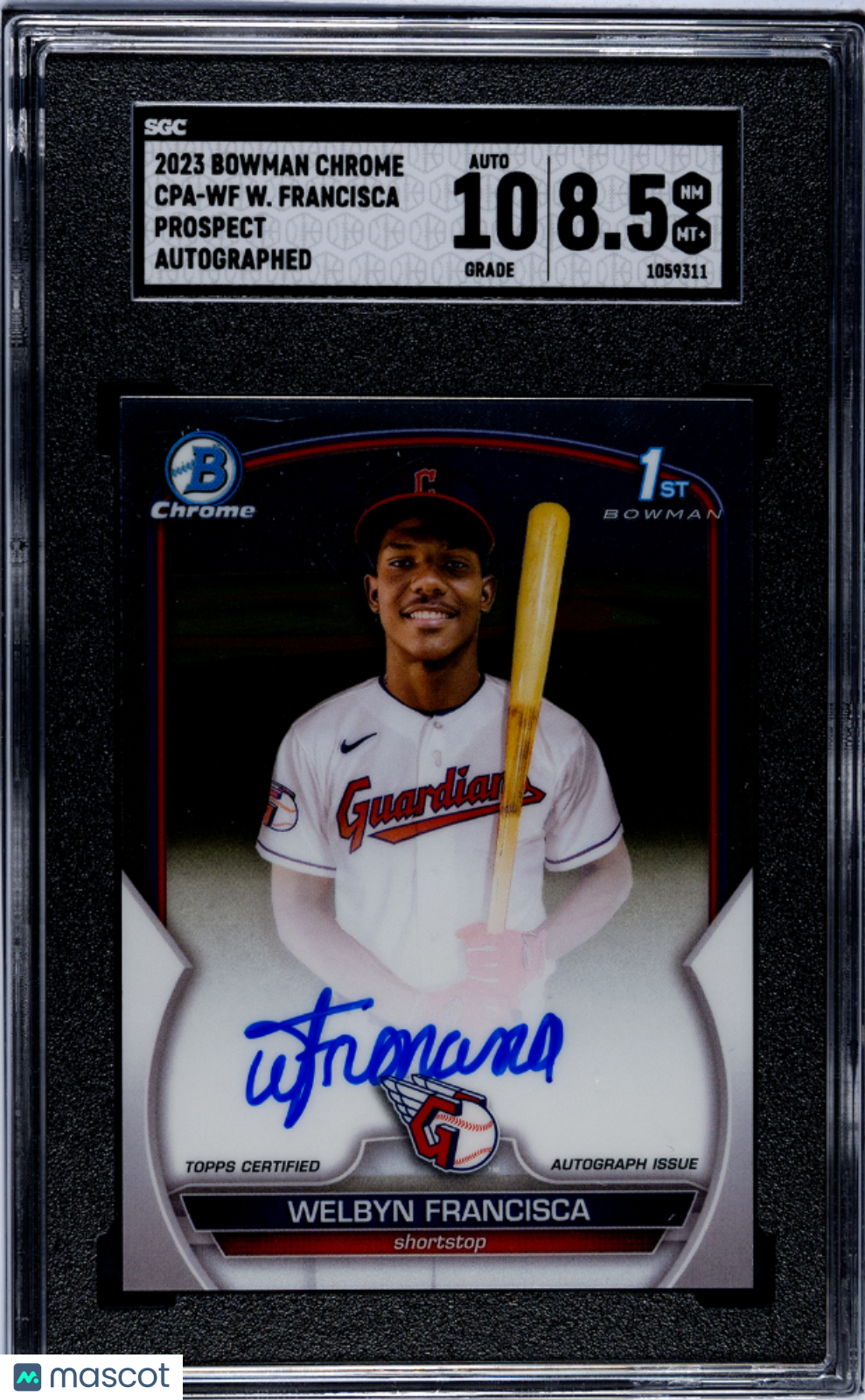 2023 Bowman Chrome Welbyn Francisca #CPA-WF Prospect Autograph SGC 8.5 Auto 10