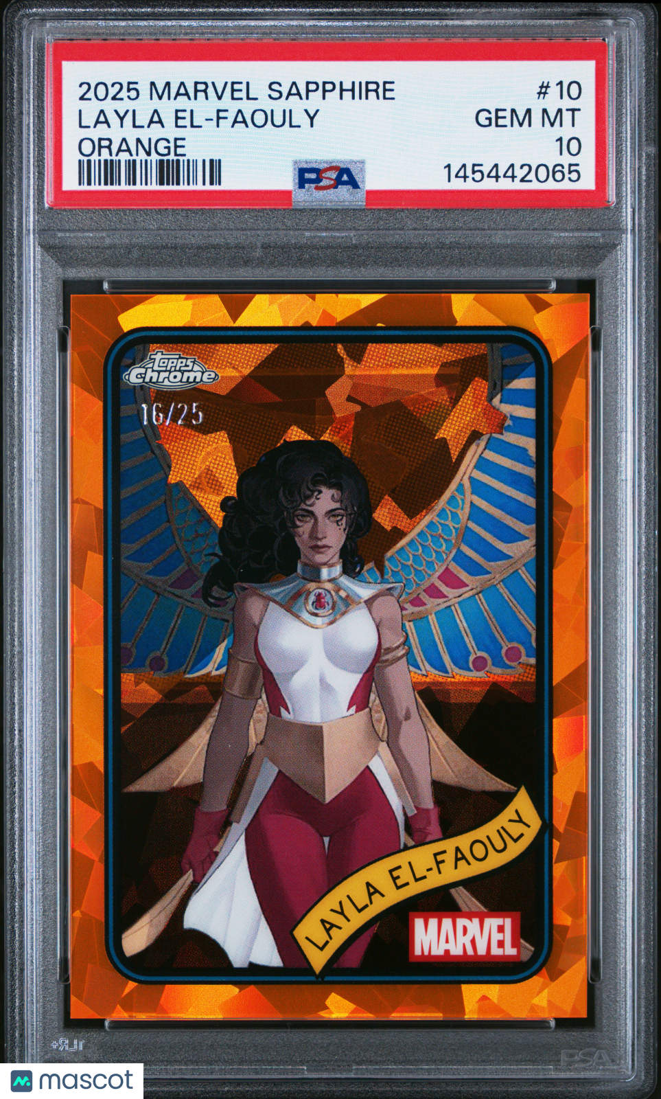 2025 Topps Chrome Marvel Sapphire Edition Layla El-Faouly #10 PSA 10