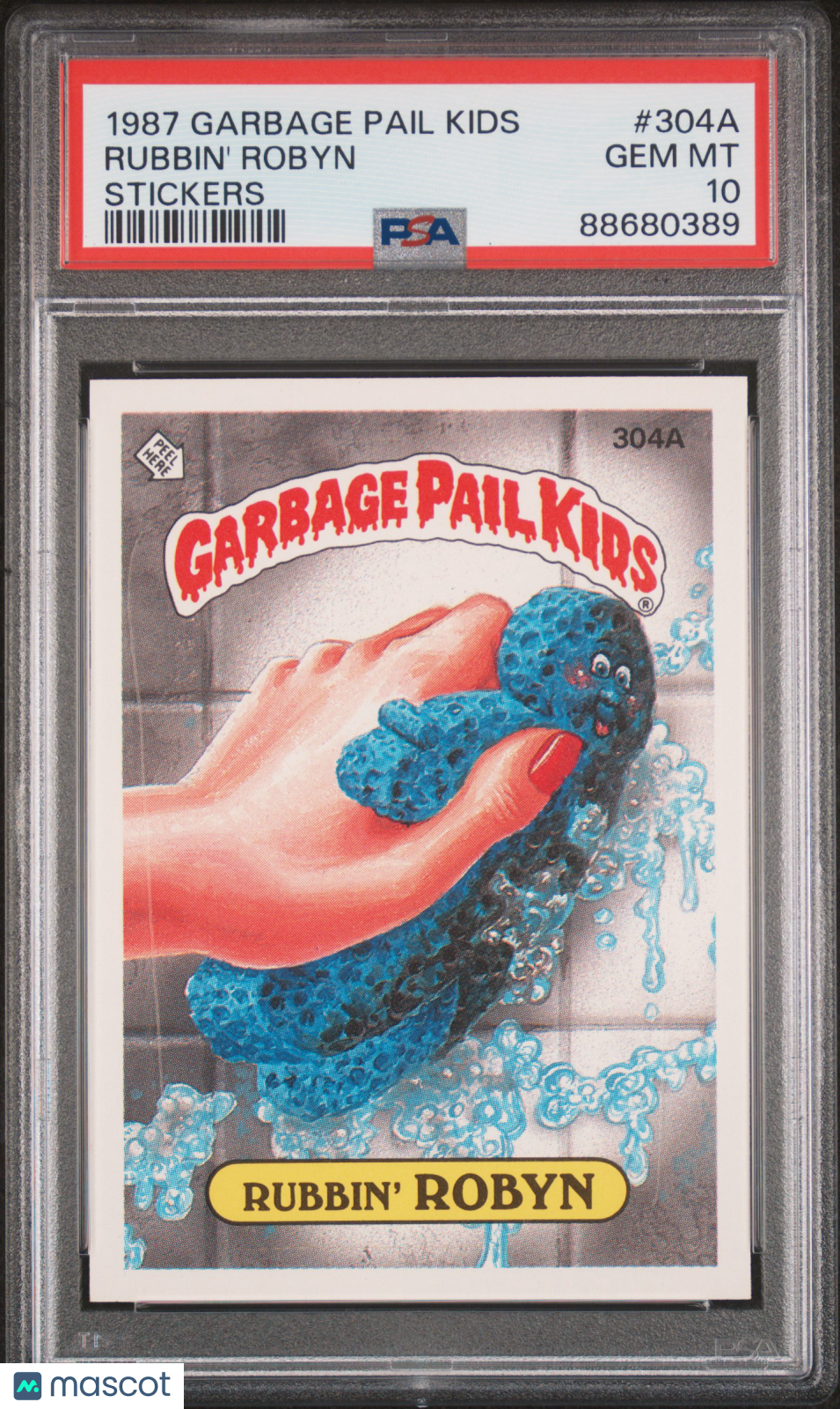 1987 Garbage Pail Kids Stickers Rubbin' Robyn #304A PSA 10