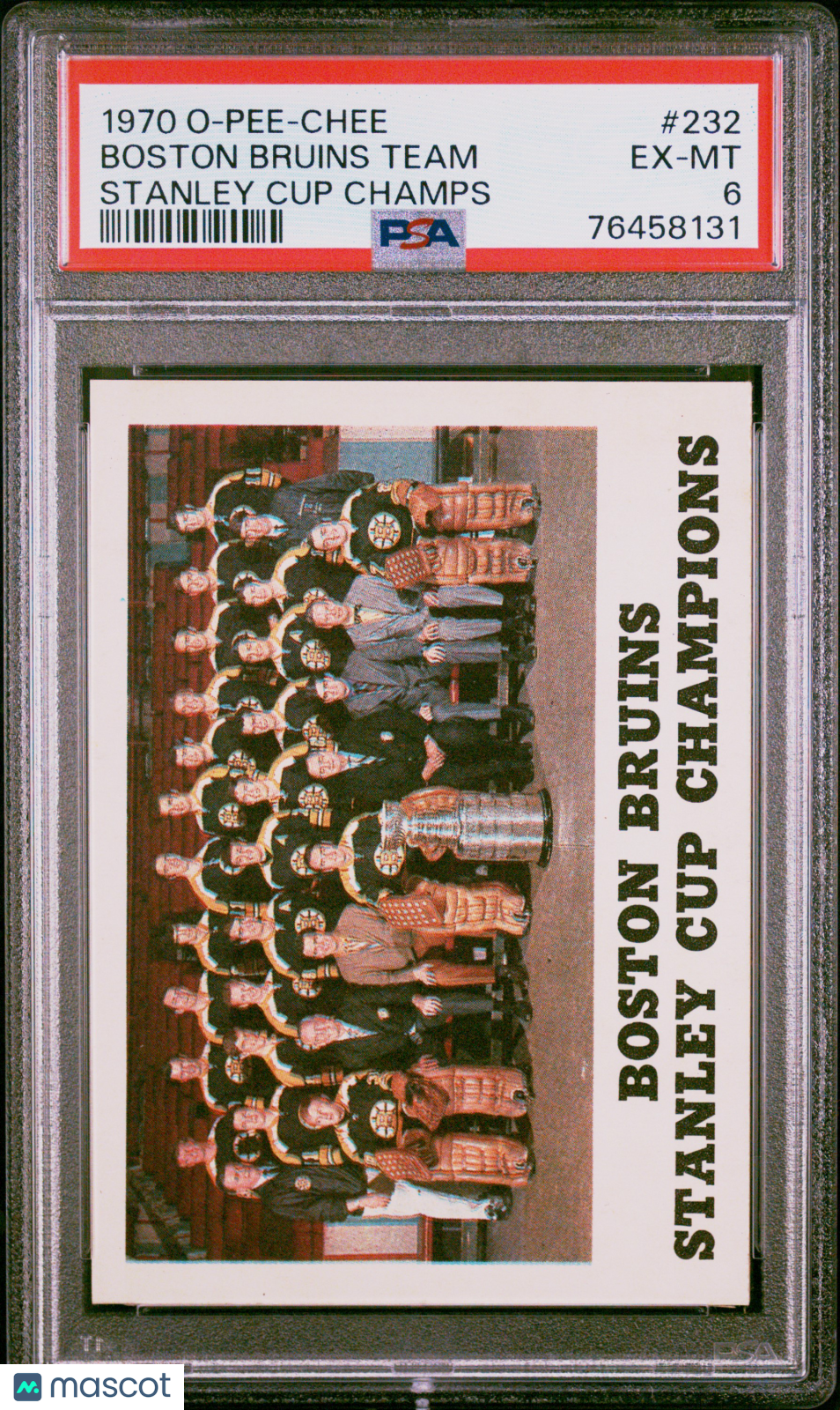 1970 O-Pee-Chee Boston Bruins Team #232 Stanley Cup Champs PSA 6