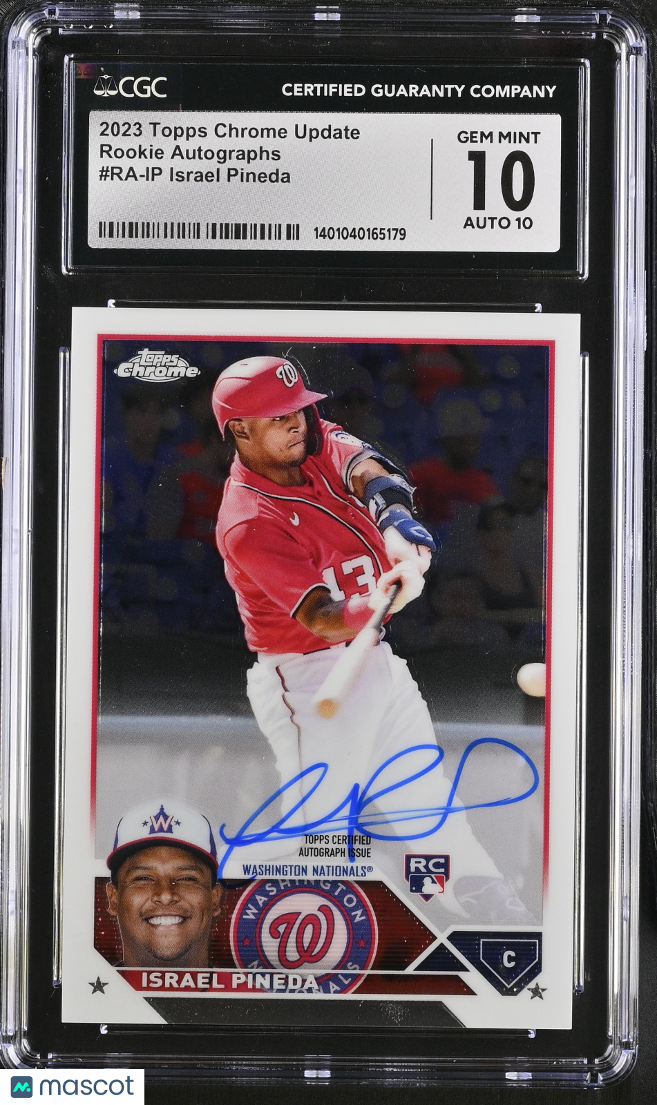 2023 Topps Chrome Update Israel Pineda #RA-IP Rookie Autographs CGC 10