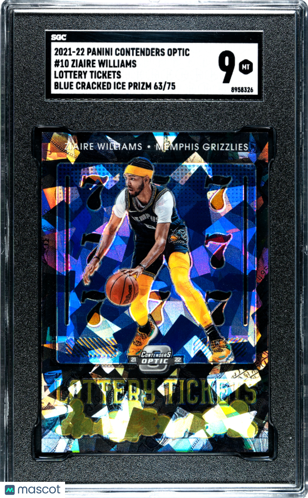 2021 Panini Contenders Optic Ziaire Williams #10 Blue Cracked Ice SGC 9