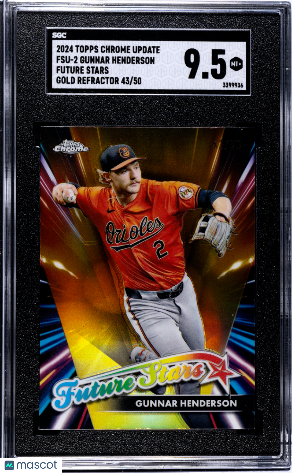 2024 Topps Chrome Update Gunnar Henderson #FSU-2 Gold Refractor SGC 9.5