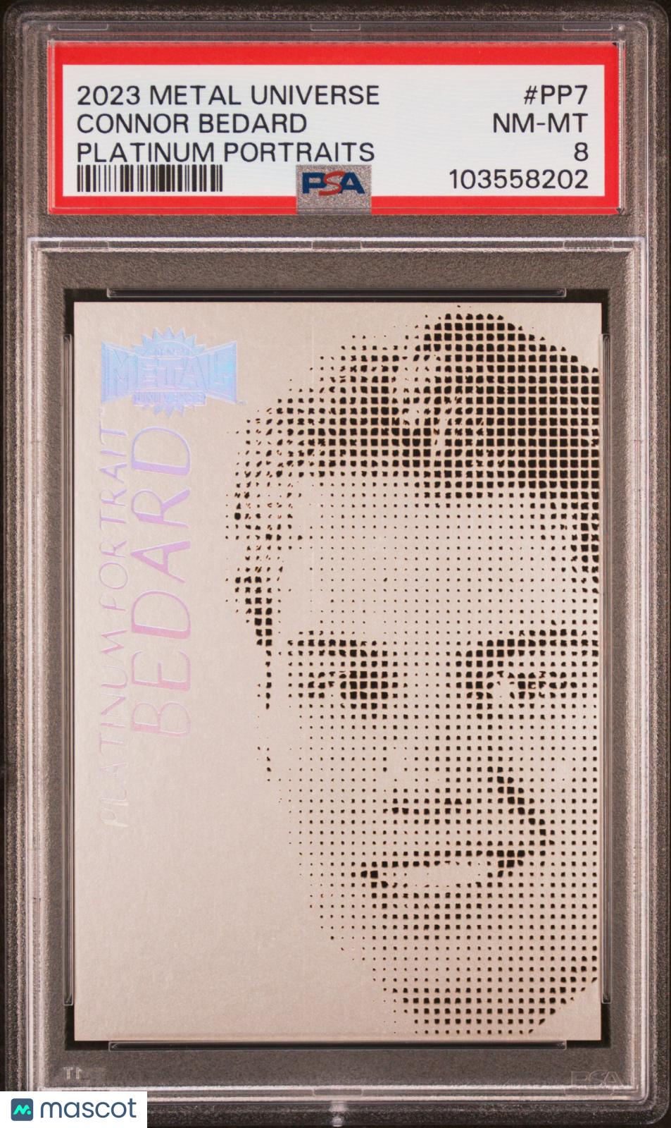 2023 Upper Deck Metal Universe Platinum Portraits Connor Bedard #PP7 PSA 8